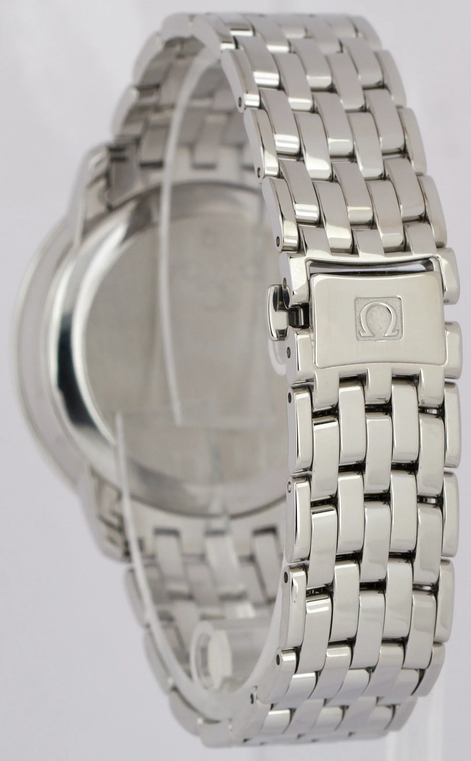 MINT PAPERS Omega De Ville Prestige WHITE Steel 36.8mm 424.10.37.20.02.001 BOX