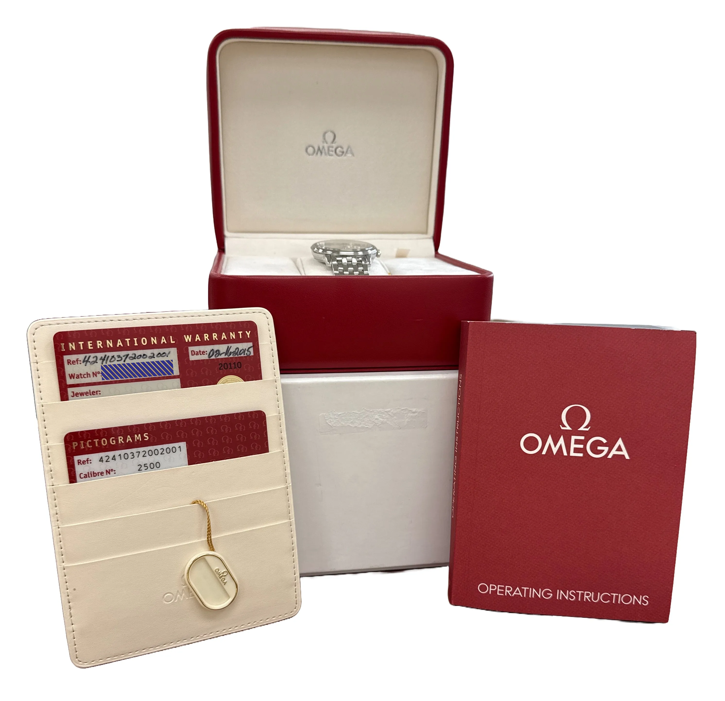 MINT PAPERS Omega De Ville Prestige WHITE Steel 36.8mm 424.10.37.20.02.001 BOX