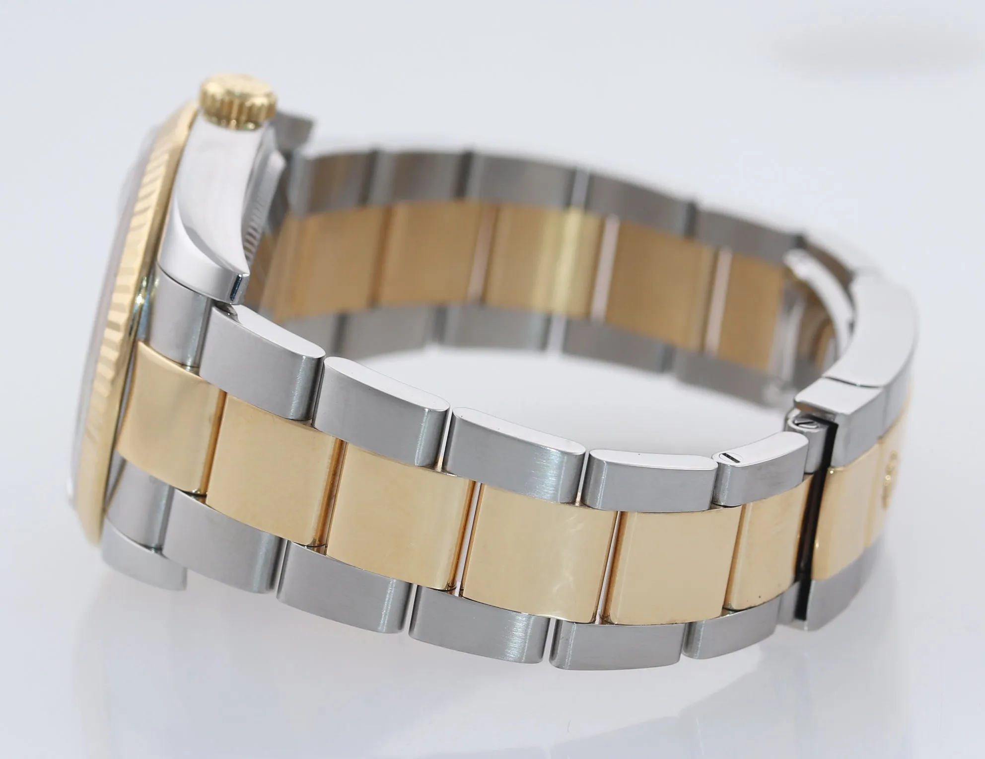 MINT Rolex DateJust 36mm White Stick 116233 18k Two Tone Gold Oyster Watch Box