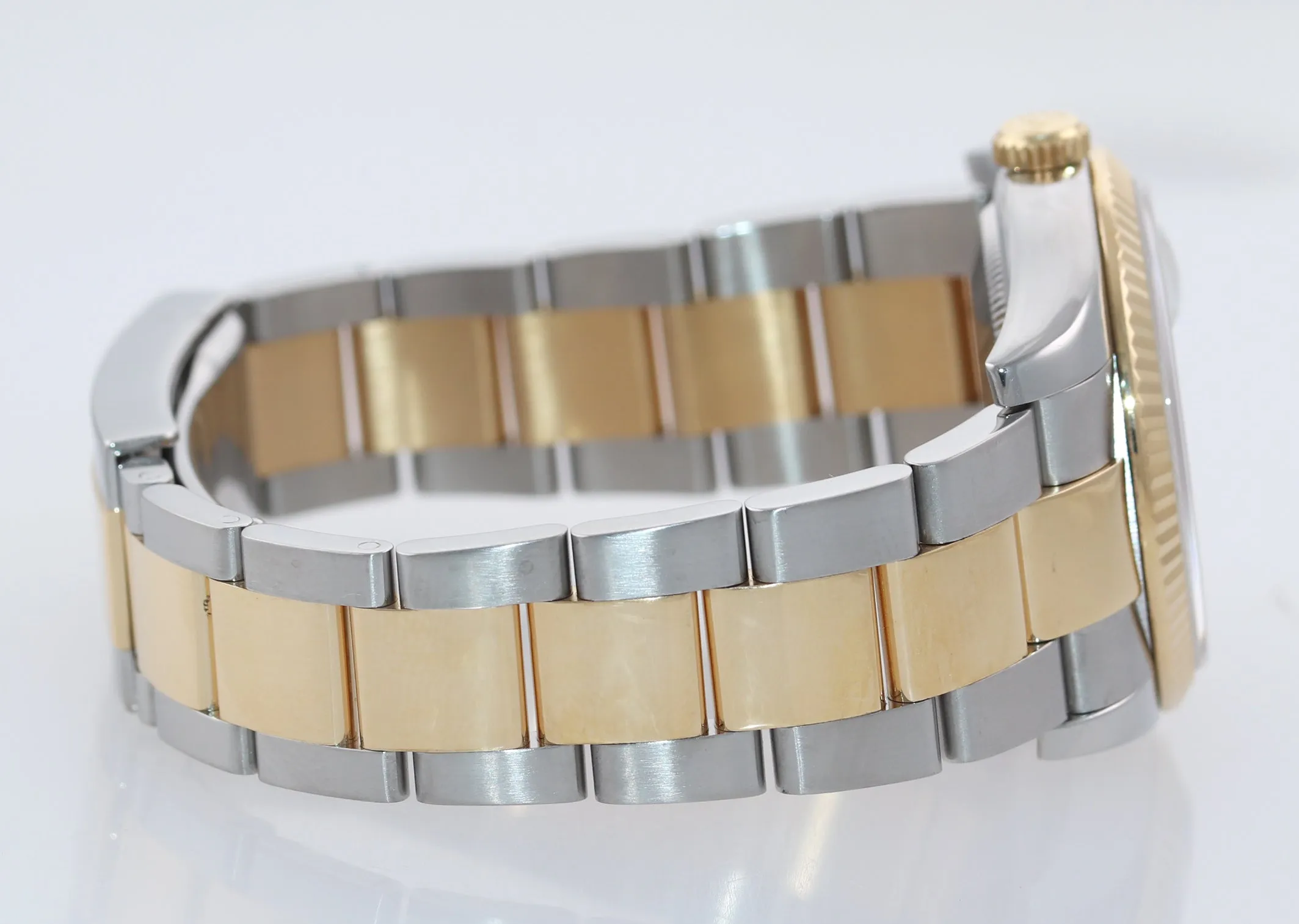 MINT Rolex DateJust 36mm White Stick 116233 18k Two Tone Gold Oyster Watch Box