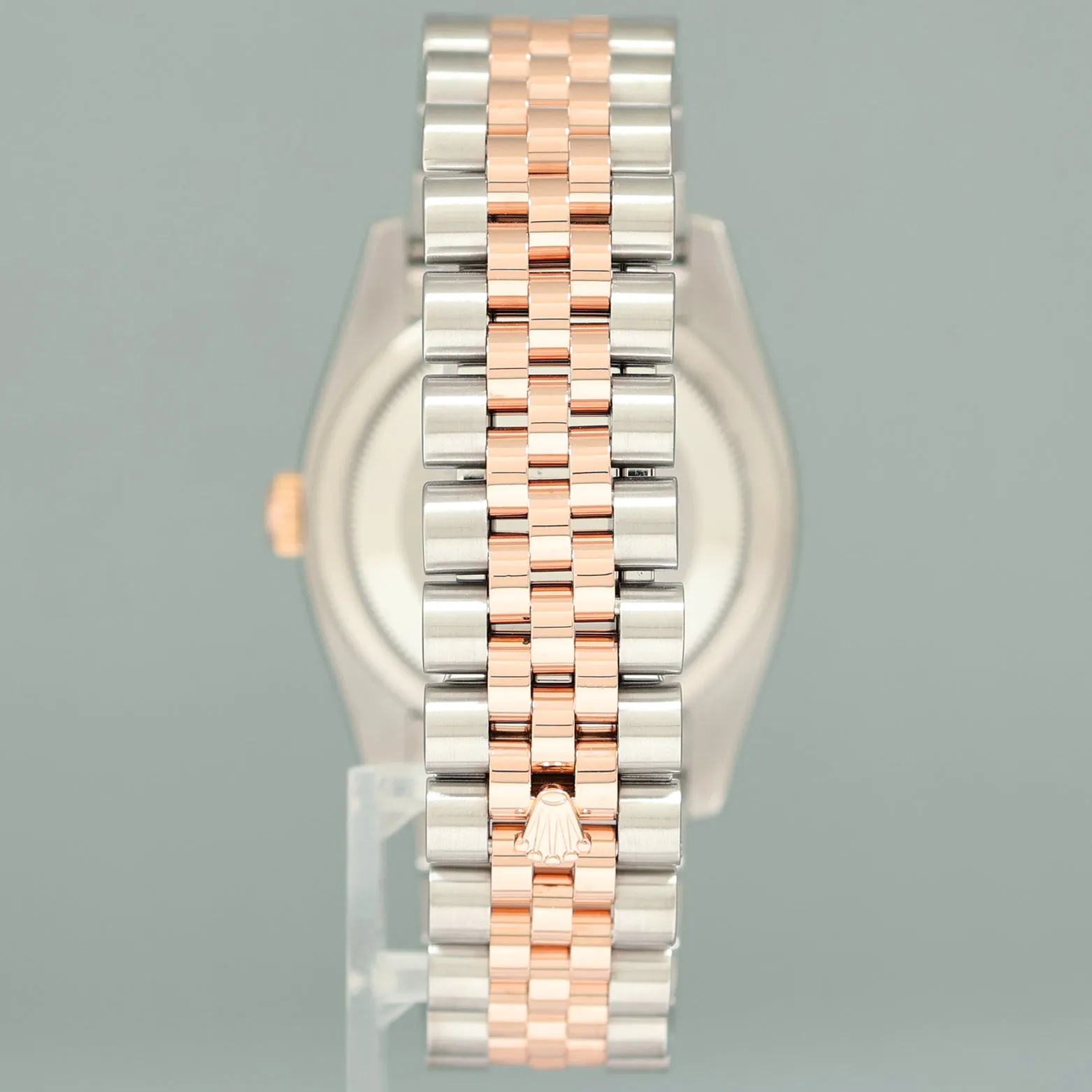 MINT Rolex DateJust Jubilee Two Tone Steel 36mm 116231 Rose Gold Blue Stick Watch