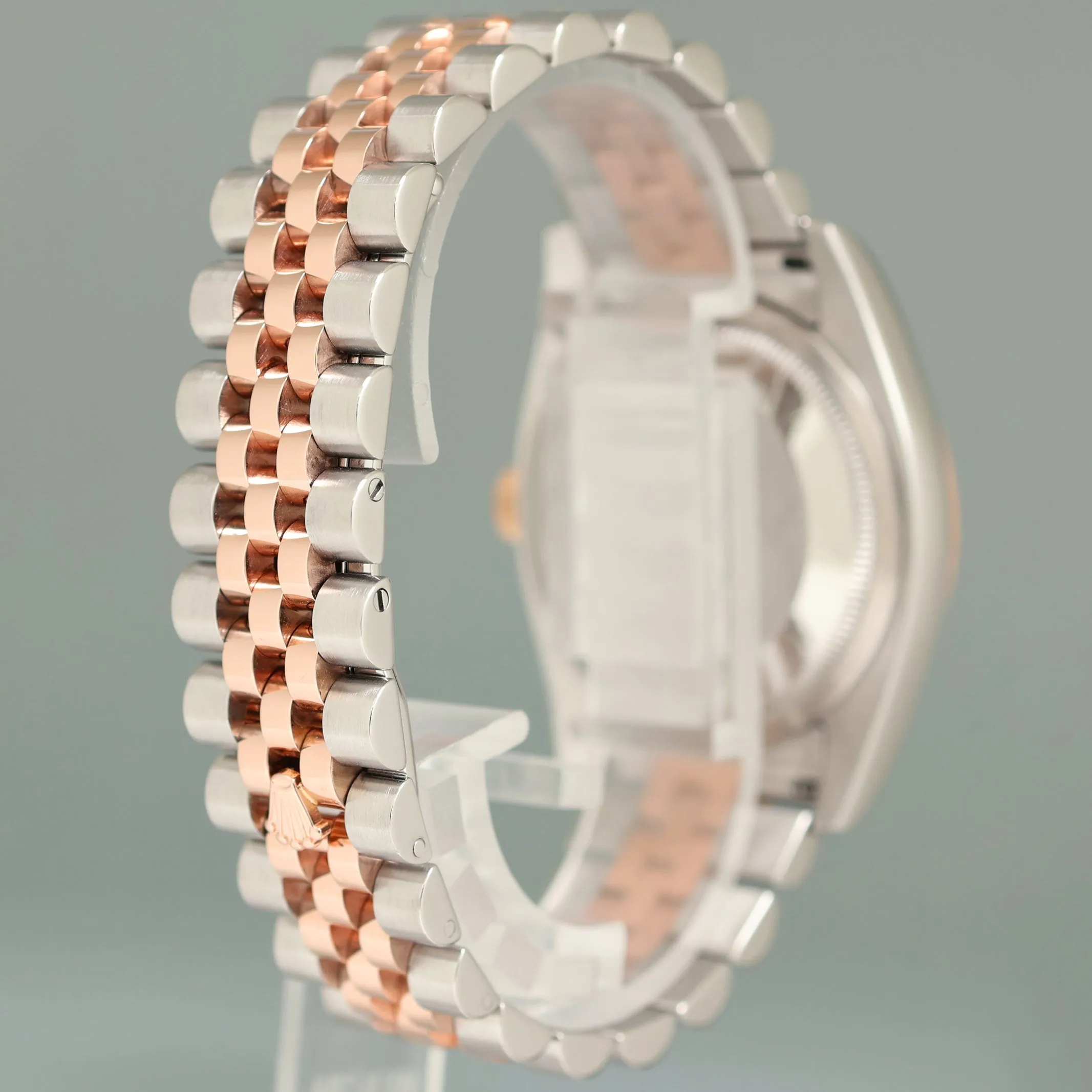 MINT Rolex DateJust Jubilee Two Tone Steel 36mm 116231 Rose Gold Blue Stick Watch