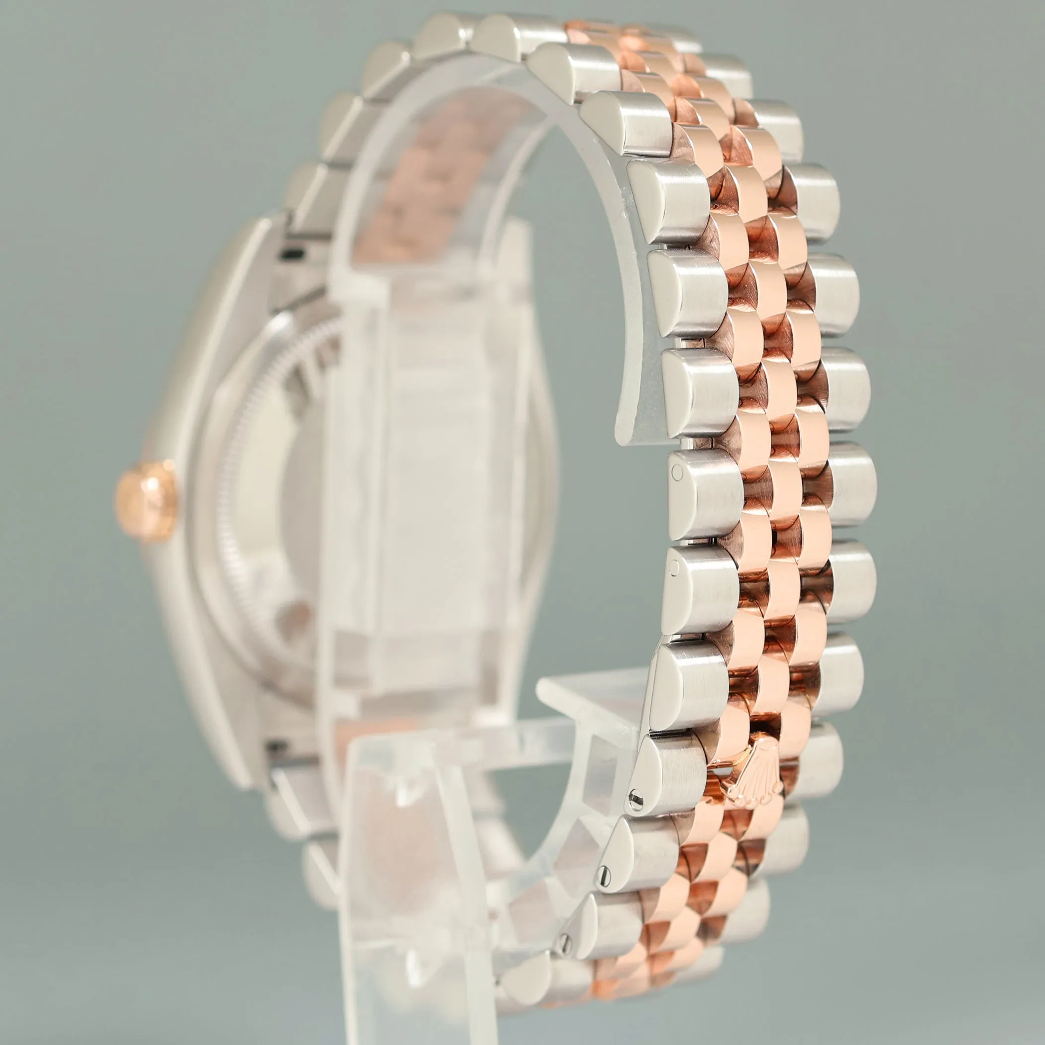 MINT Rolex DateJust Jubilee Two Tone Steel 36mm 116231 Rose Gold Blue Stick Watch