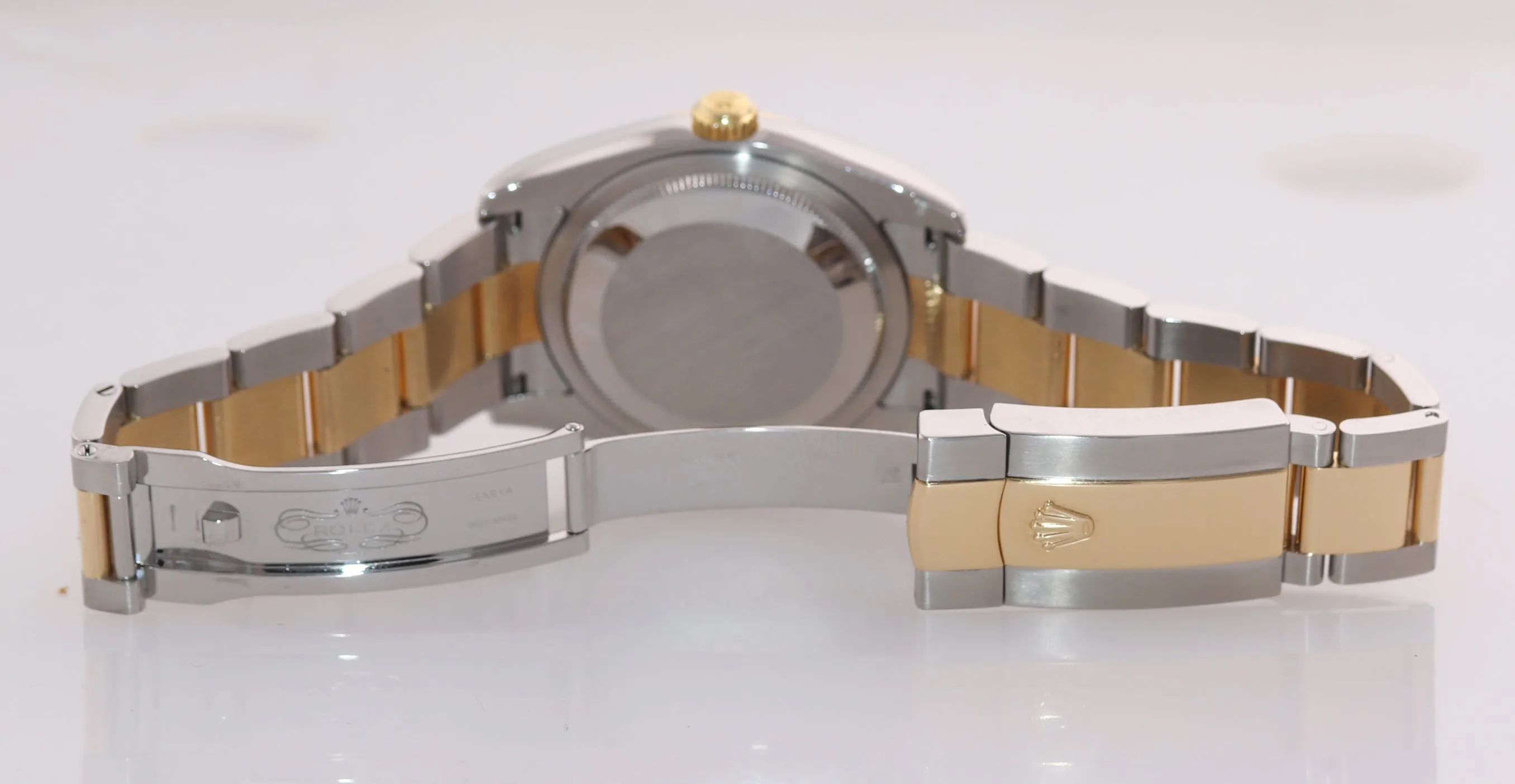 MINT Rolex DateJust Two Tone Oyster 36mm Ivory Pyramid 116203 18k Gold Watch Box