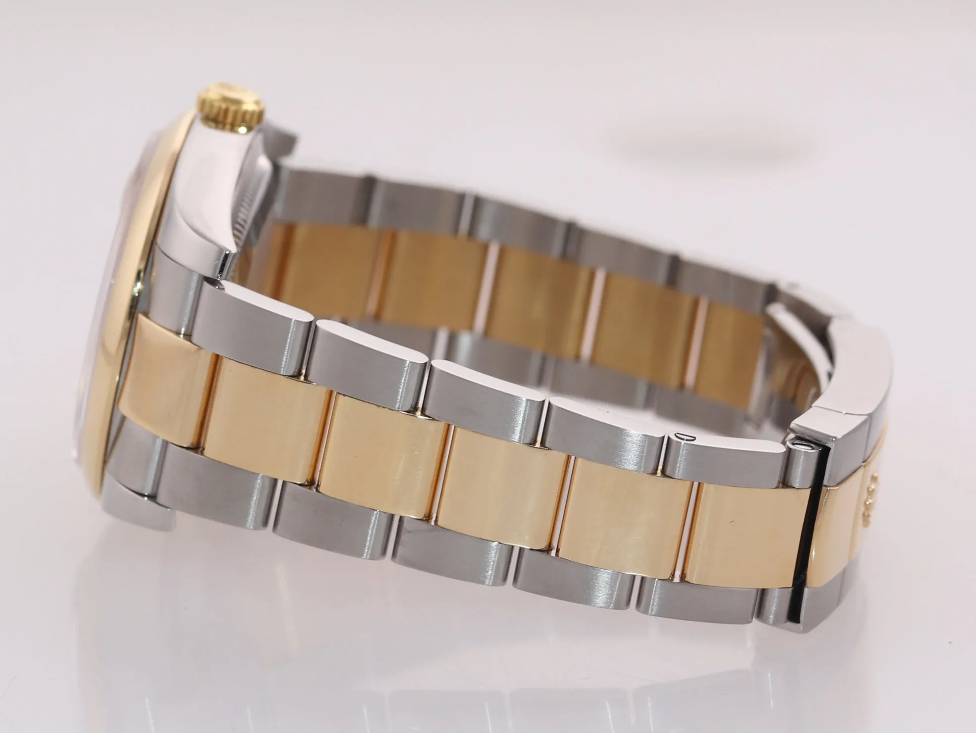 MINT Rolex DateJust Two Tone Oyster 36mm Ivory Pyramid 116203 18k Gold Watch Box