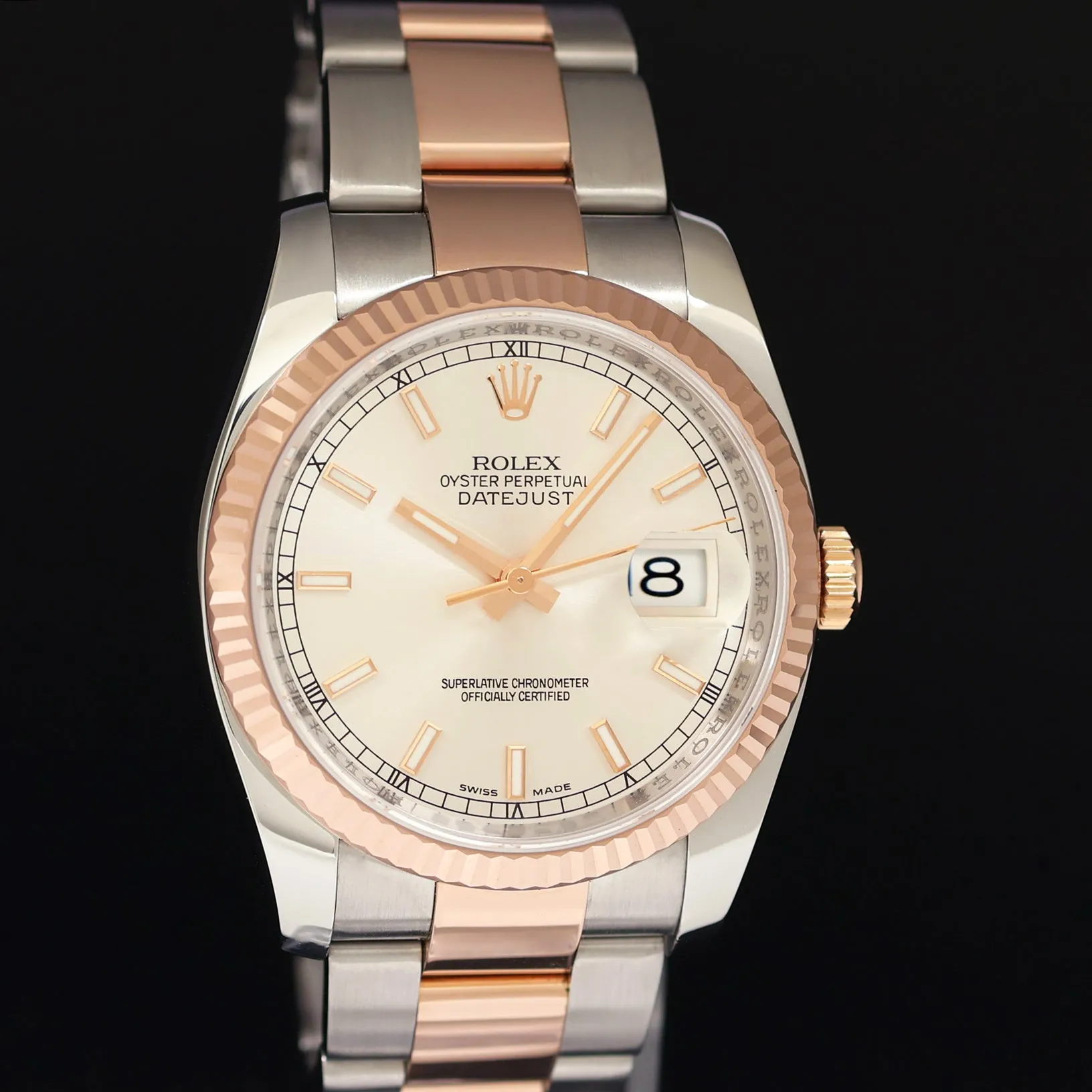 MINT Rolex DateJust Two Tone Steel 36mm 116231 Rose Gold Silver Oyster Watch Box