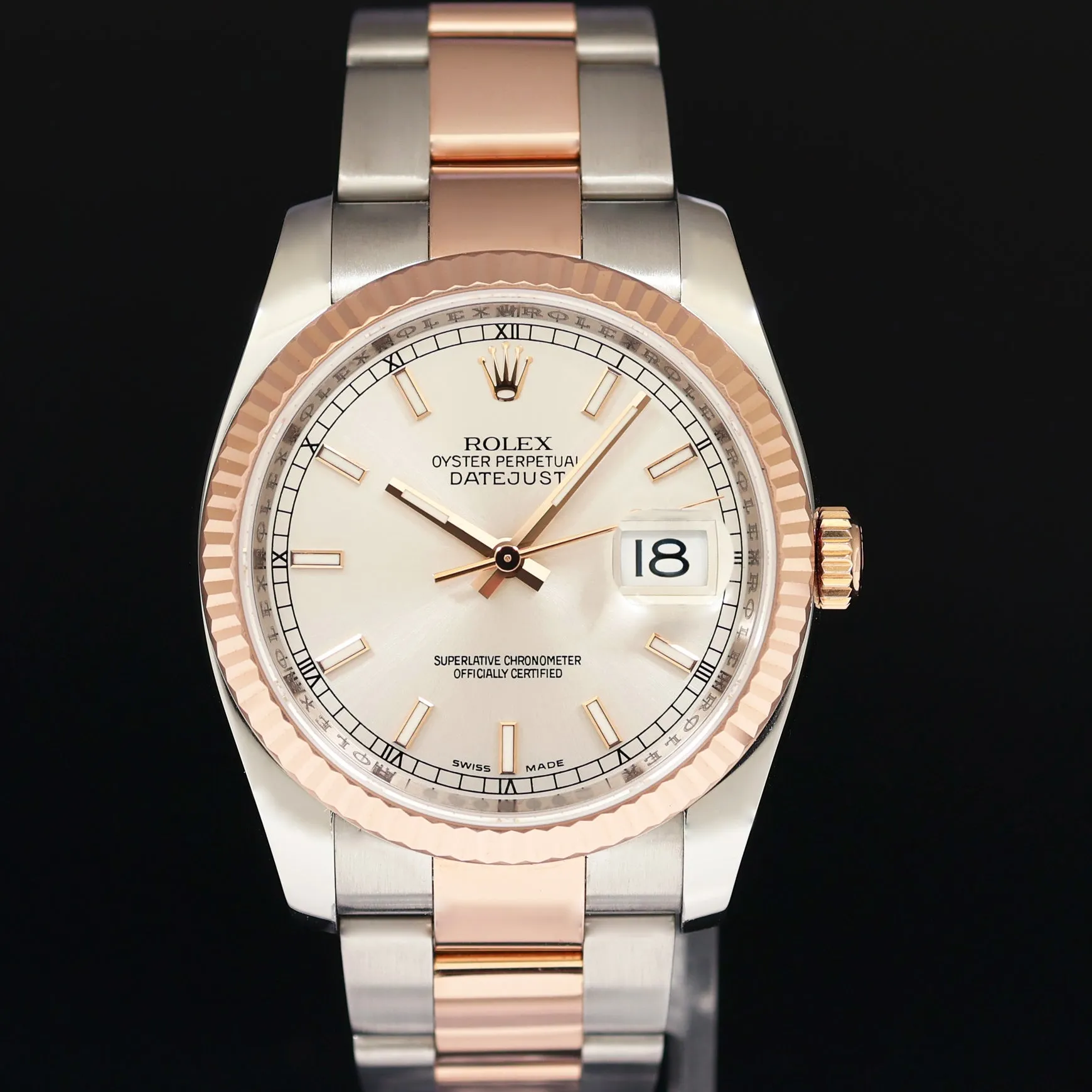 MINT Rolex DateJust Two Tone Steel 36mm 116231 Rose Gold Silver Oyster Watch Box
