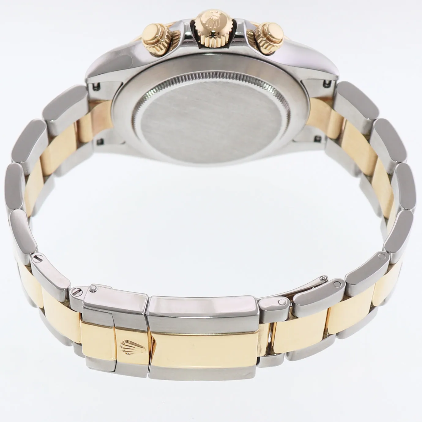 MINT Rolex Daytona 116523 Mother of Pearl MOP Diamond Yellow Gold Two Tone Watch