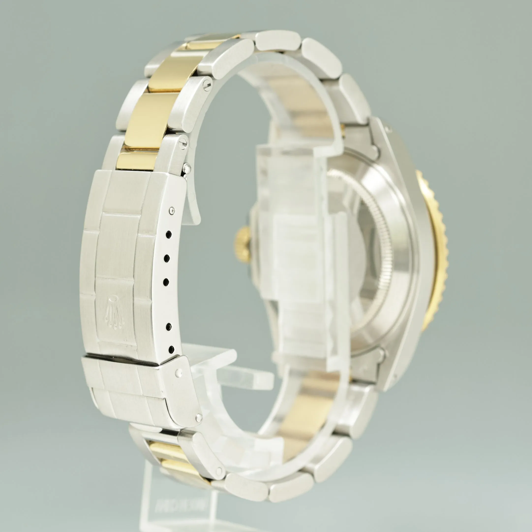 MINT Rolex Submariner 16613 Two Tone Gold Champagne Serti Diamond Watch Box