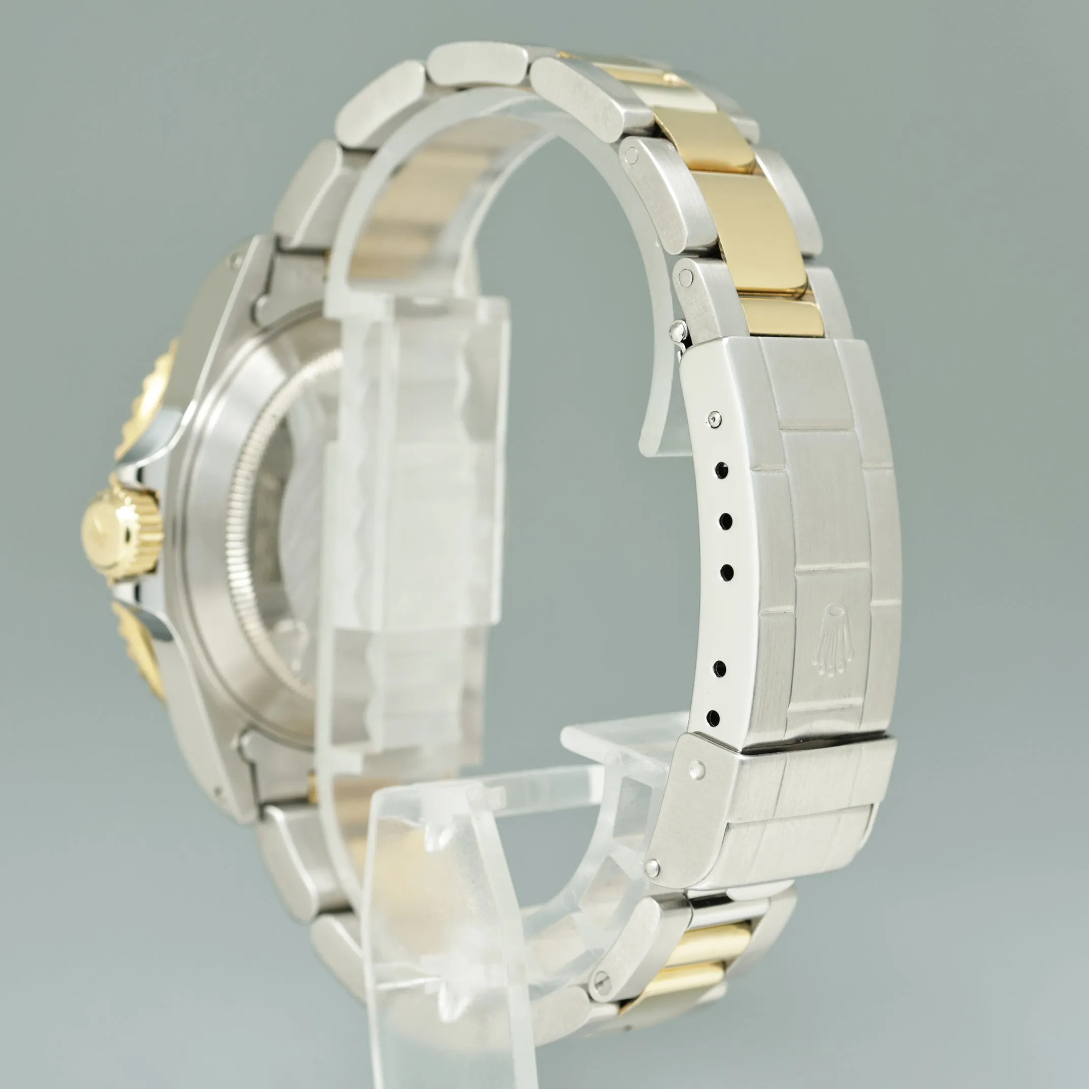 MINT Rolex Submariner 16613 Two Tone Gold Champagne Serti Diamond Watch Box