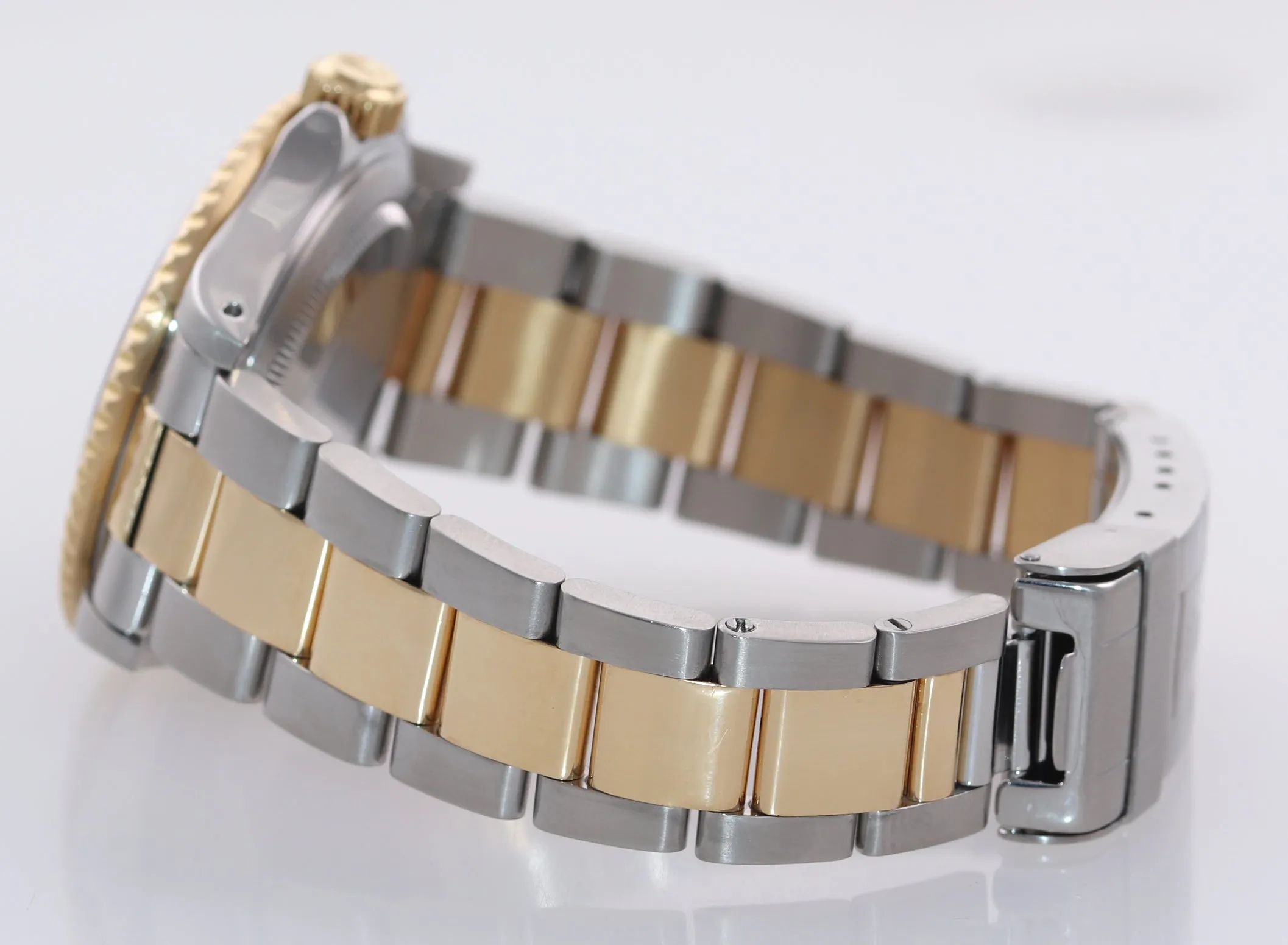 MINT Rolex Submariner 16613 Two Tone Serti Diamond 18k Yellow Gold Watch Box