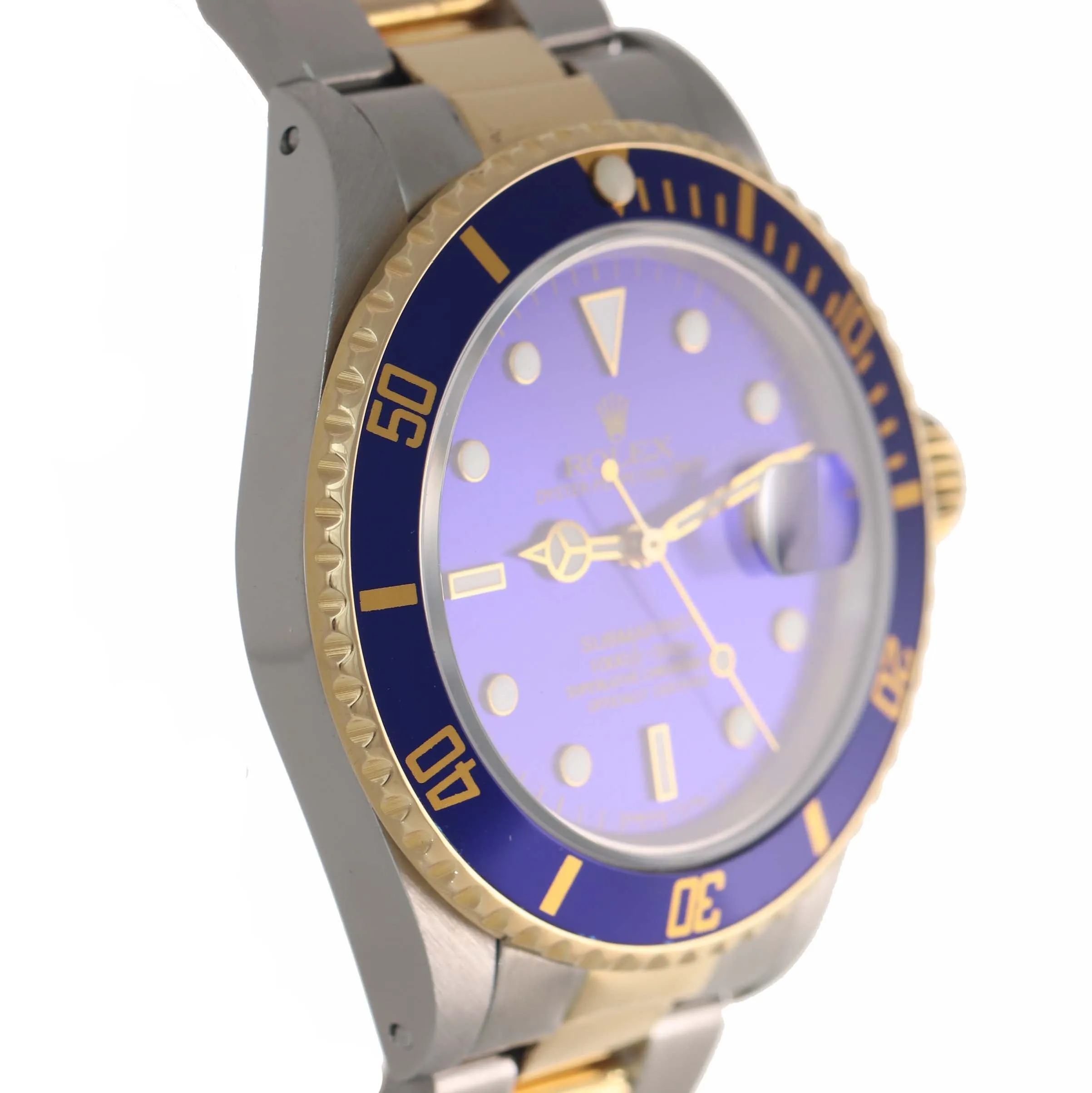 MINT Rolex Submariner Date 16803 Two-Tone Gold Stainless Blue 40mm Diver Watch