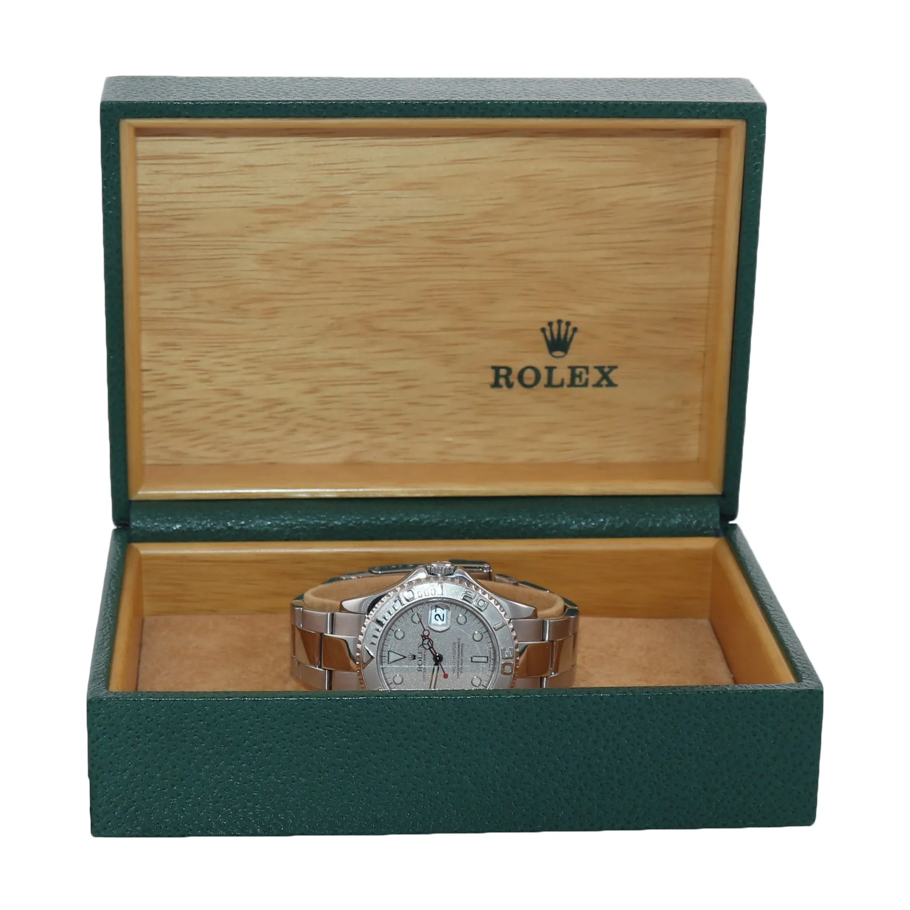 MINT Rolex Yacht-Master 168622 Steel Platinum Ladies Midsize 35mm Watch Box