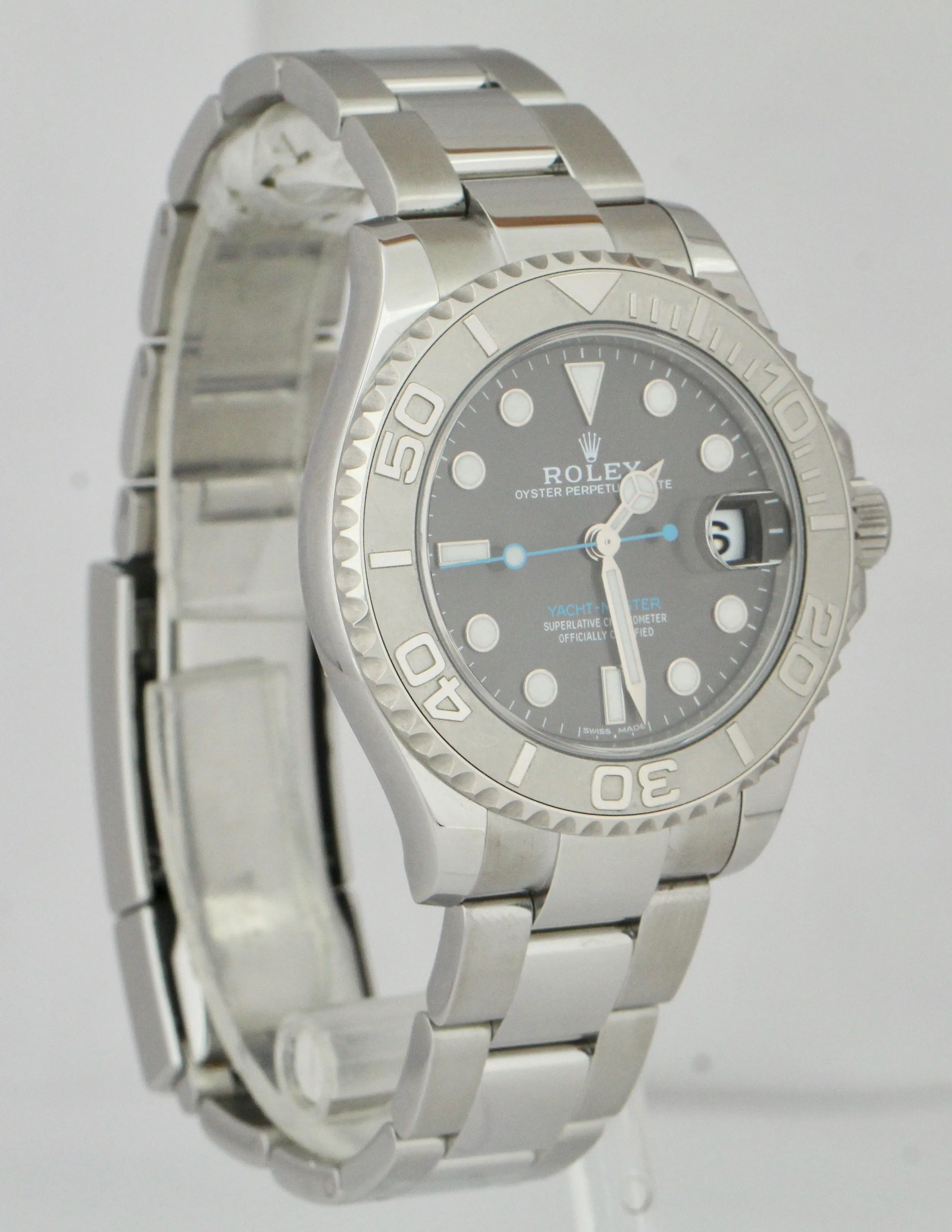 MINT Rolex Yacht-Master Midsize Steel Rhodium Gray 37mm Watch FULL SET 268622