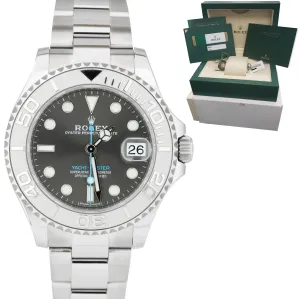 MINT Rolex Yacht-Master Midsize Steel Rhodium Gray 37mm Watch FULL SET 268622