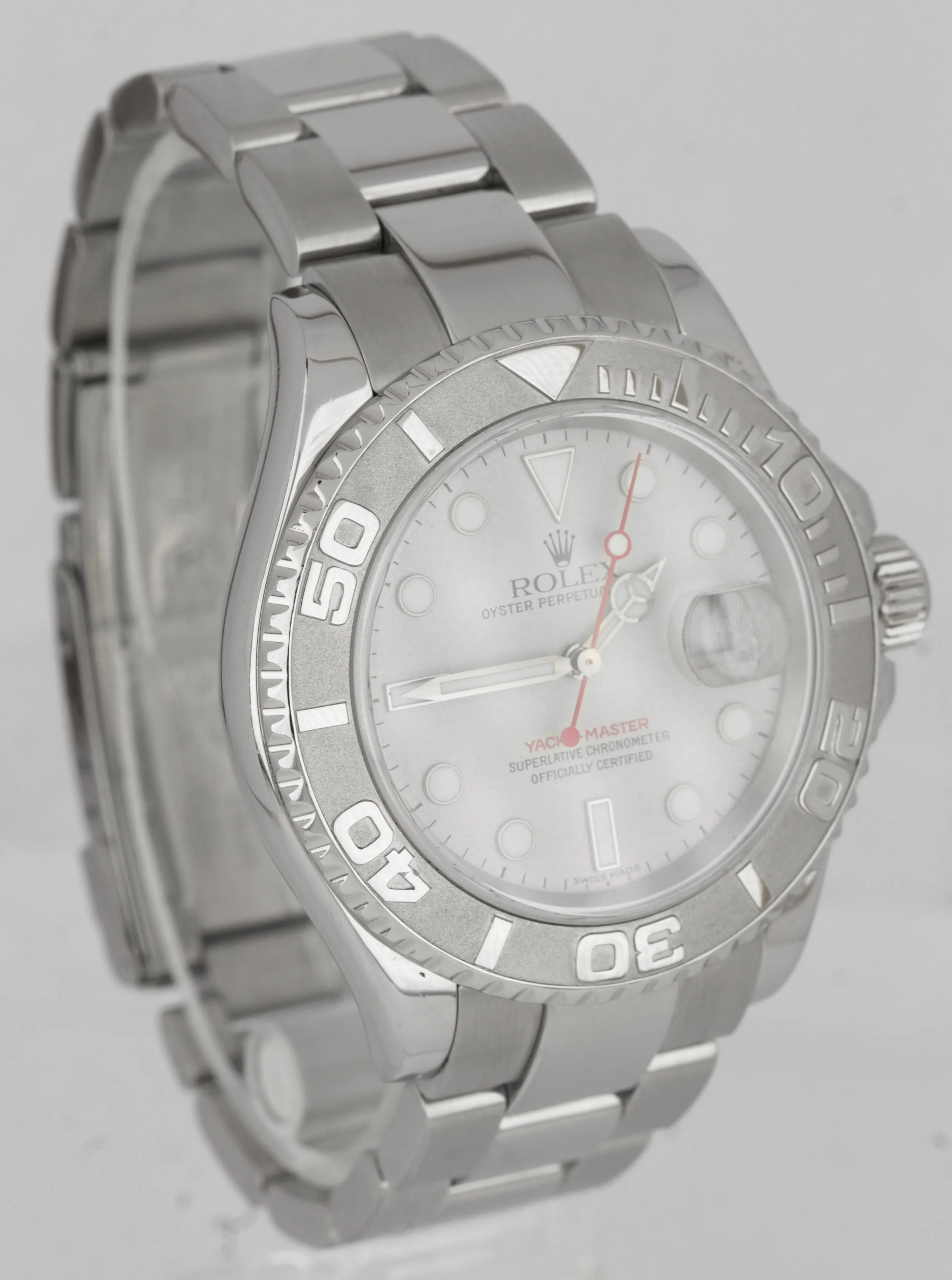 MINT Rolex Yacht-Master Stainless Steel Platinum 40mm Swiss Date Watch 16622