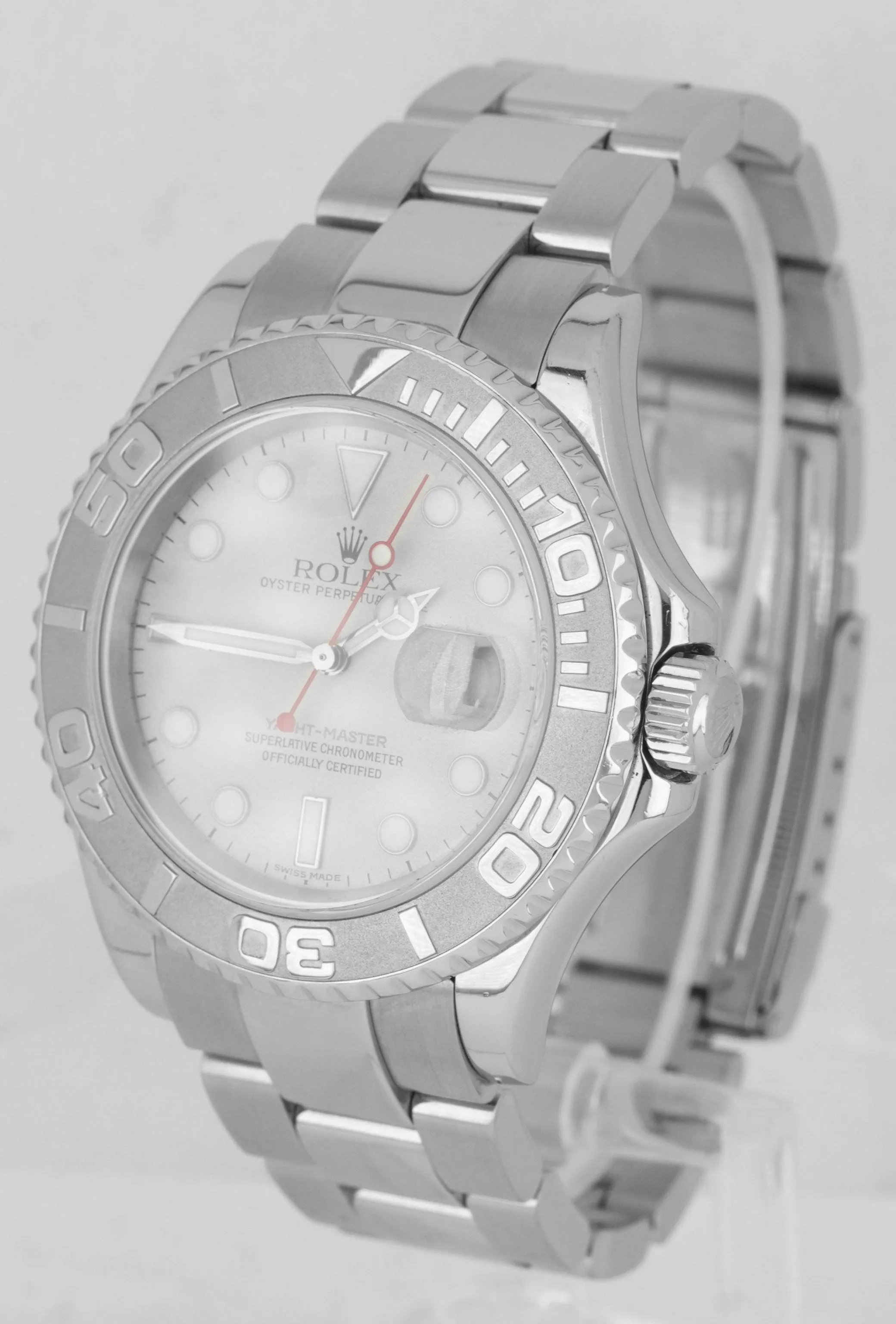 MINT Rolex Yacht-Master Stainless Steel Platinum 40mm Swiss Date Watch 16622