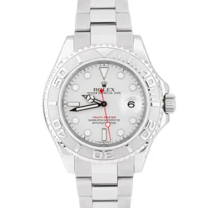 MINT Rolex Yacht-Master Stainless Steel Platinum 40mm Swiss Date Watch 16622