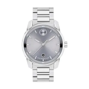 Movado Bold Verso Mens Stainless Steel Grey Dial Watch