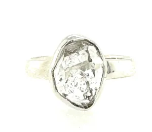 Natural Herkimer Diamond 925 Solid Sterling Silver Engagement Ring Size 7.75