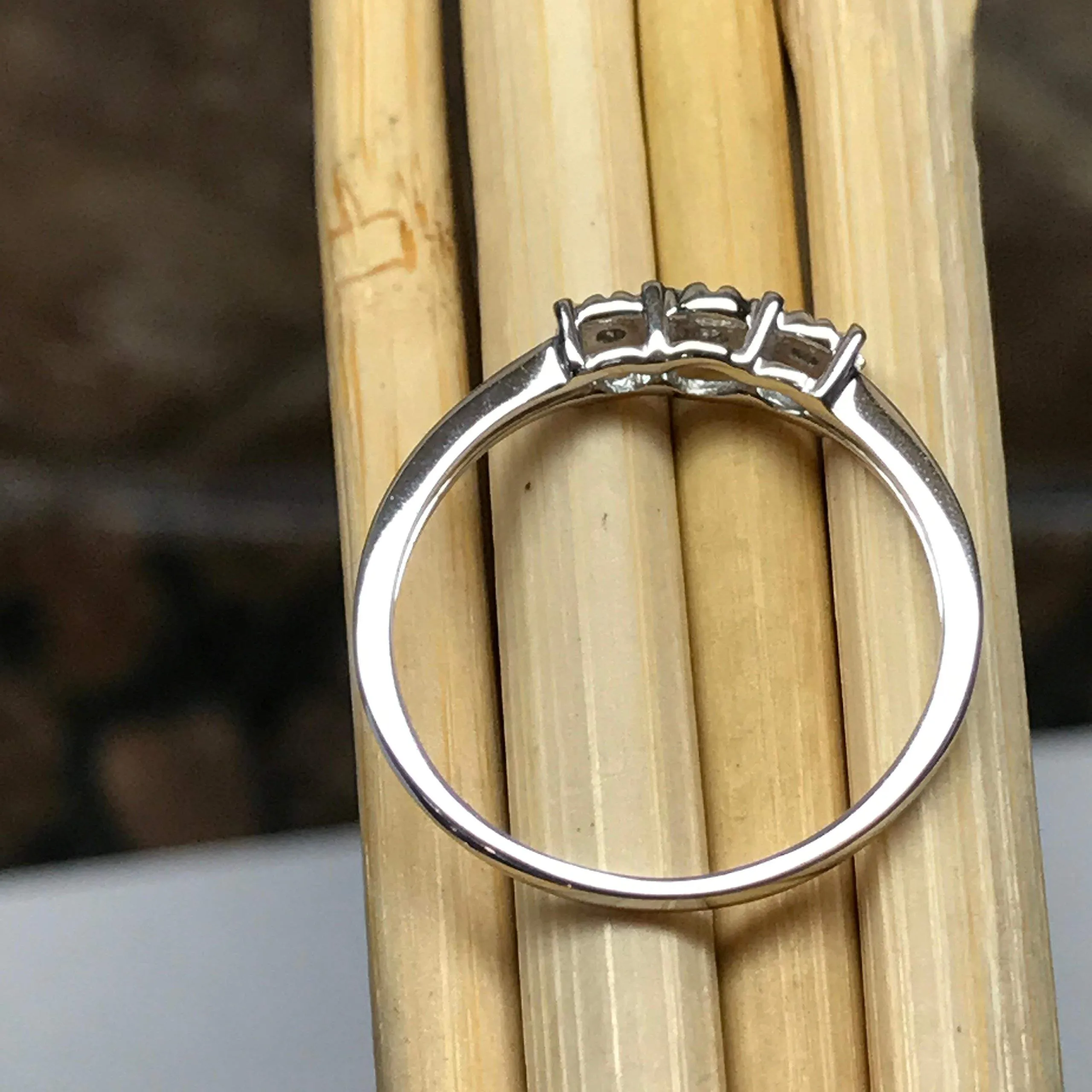 Natural White Diamond 9k White Gold Bridal Promise Engagement Ring Size 6, 7.25