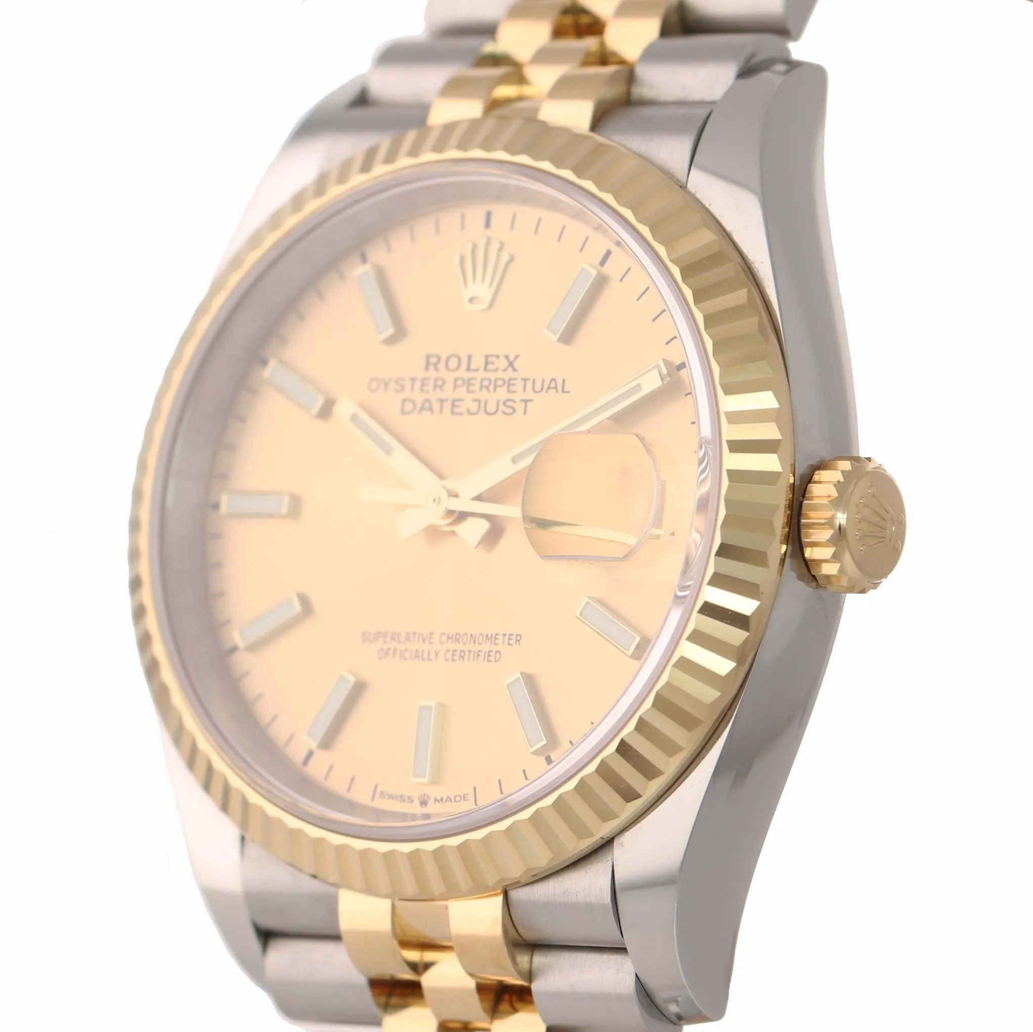 NEW 2019 Rolex Date Just Super Jubilee 126233 Champagne Two Tone Gold Watch Box
