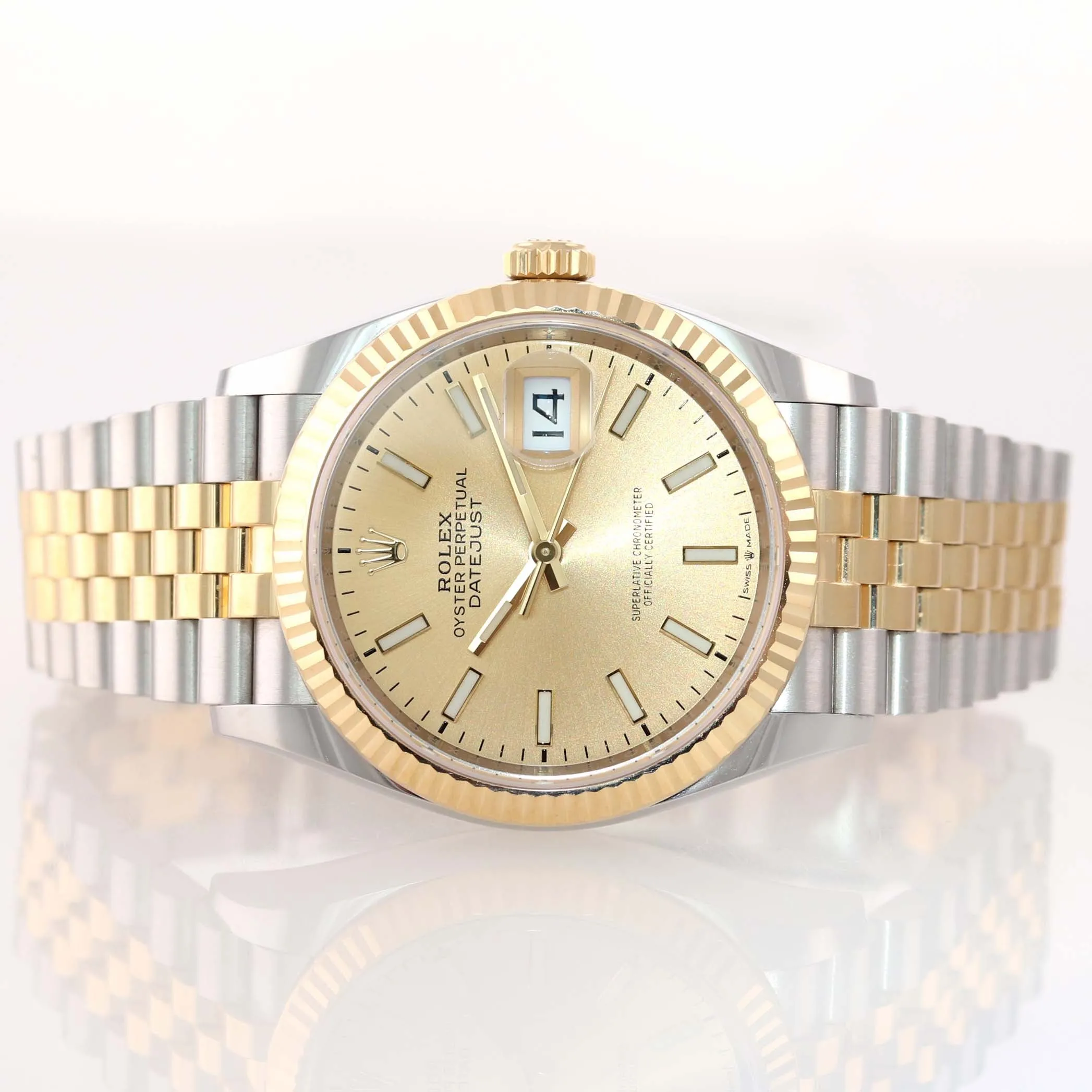 NEW 2019 Rolex Date Just Super Jubilee 126233 Champagne Two Tone Gold Watch Box