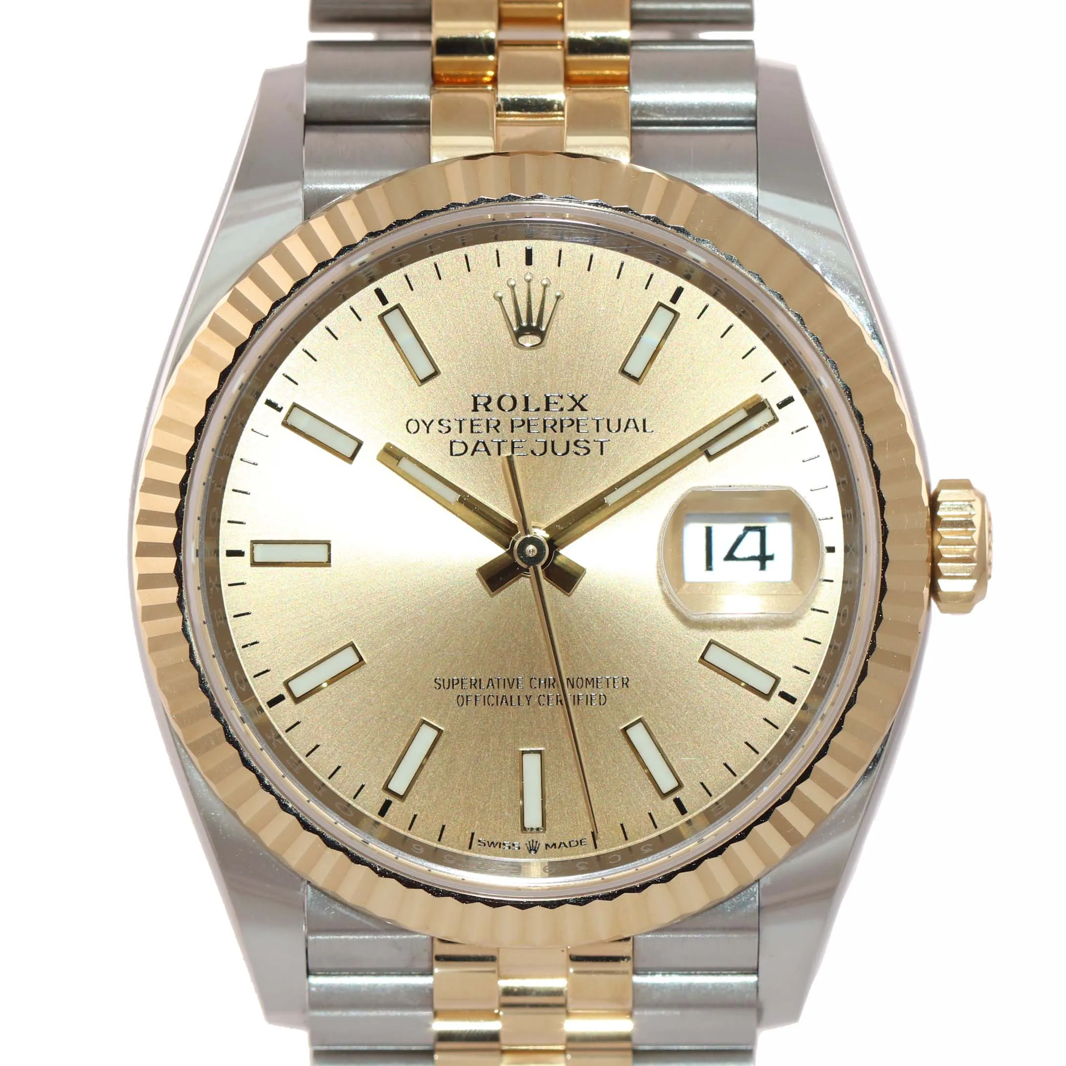 NEW 2019 Rolex Date Just Super Jubilee 126233 Champagne Two Tone Gold Watch Box