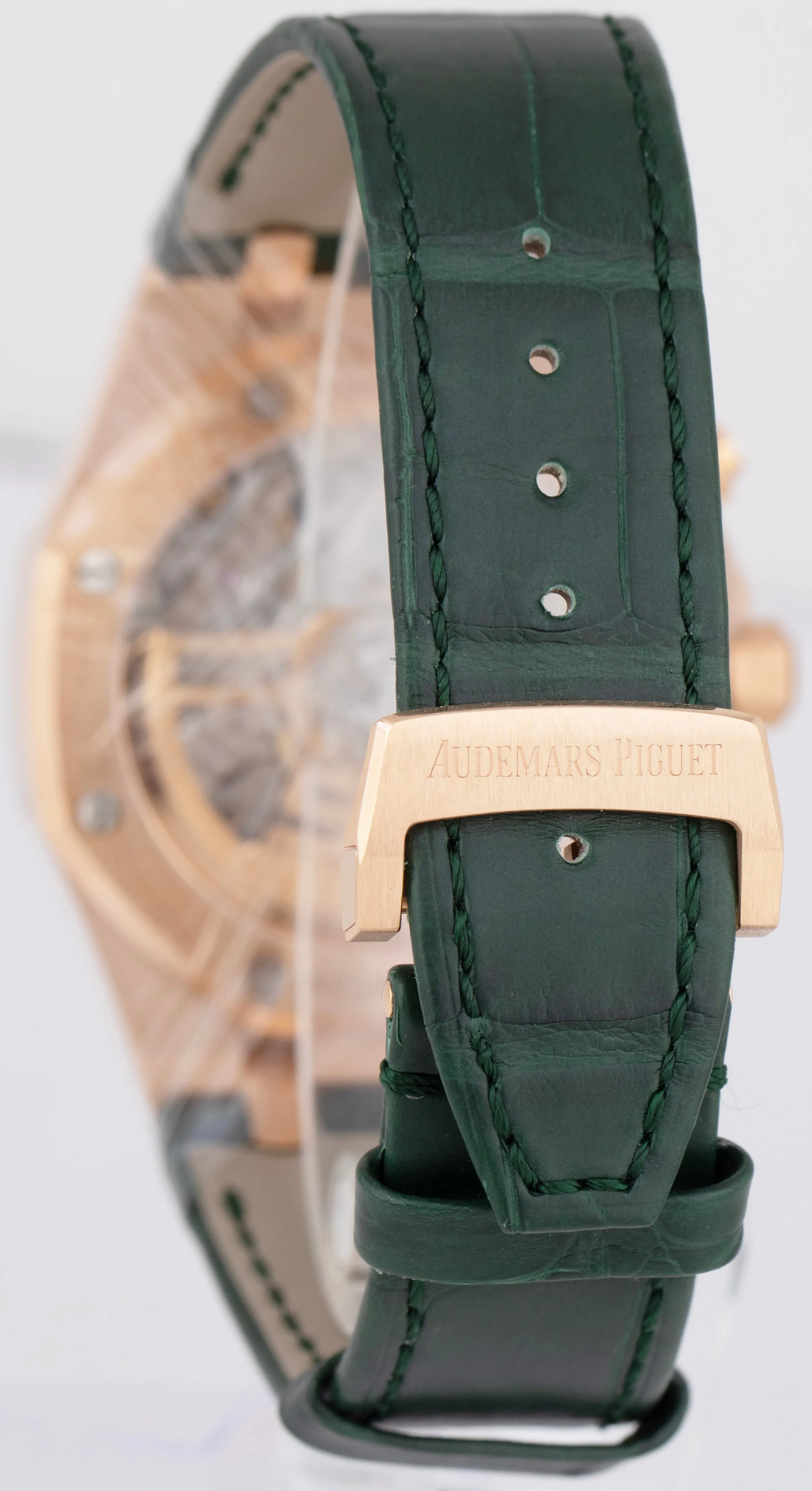 NEW Audemars Piguet Royal Oak Chronograph Green 18K Rose Gold Watch 26240OR B P