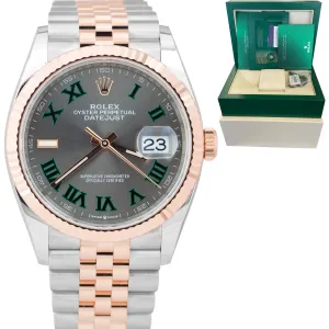 NEW FEB 2022 Rolex DateJust 36mm 18K Two-Tone Rose Gold WIMBLEDON Watch 126231