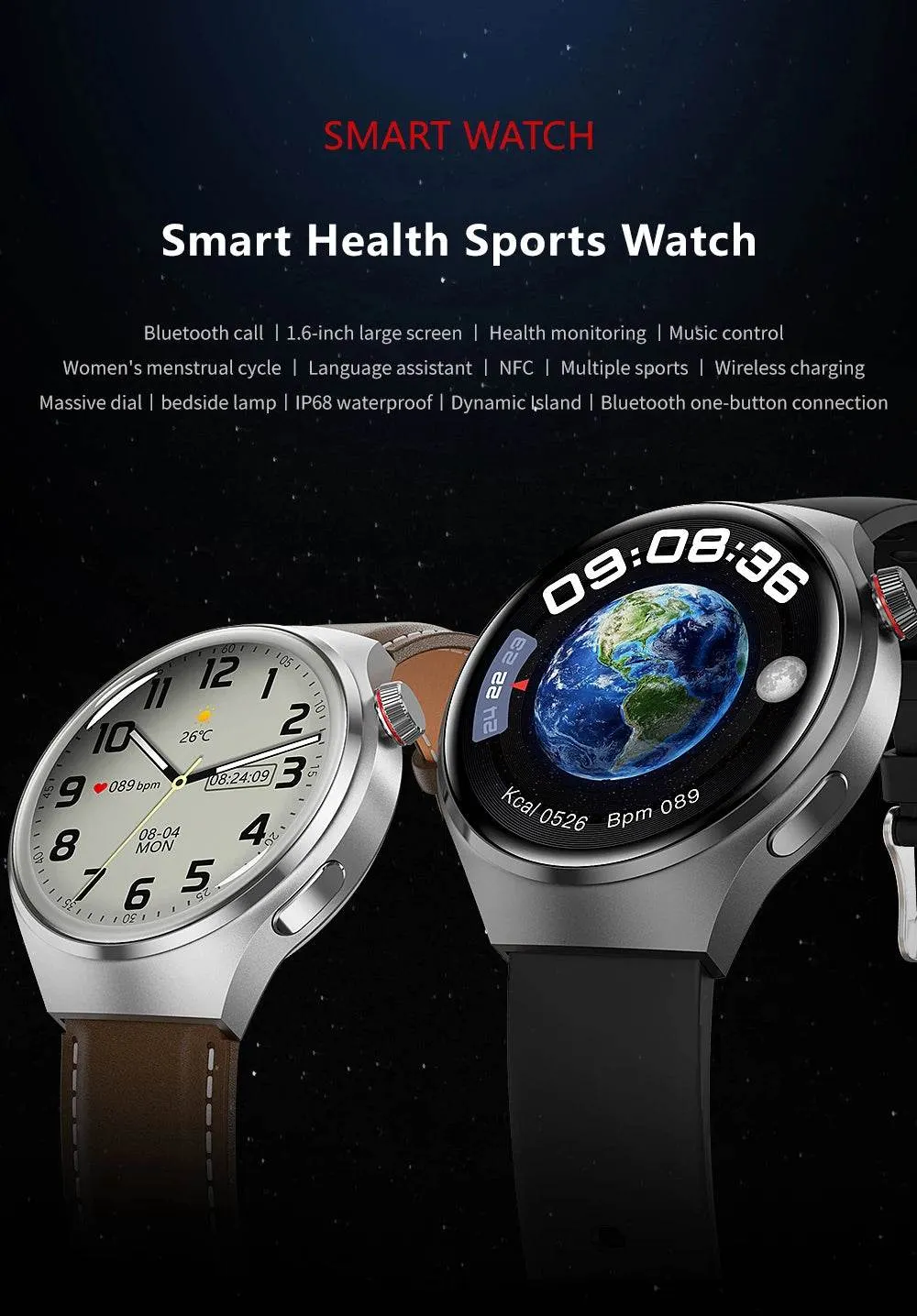 New GPS Sports Track Men's Smart Watch NFC Bluetooth Call Waterproof Smartwatch 360 * 360 HD Touch Screen Smart Men Watches
