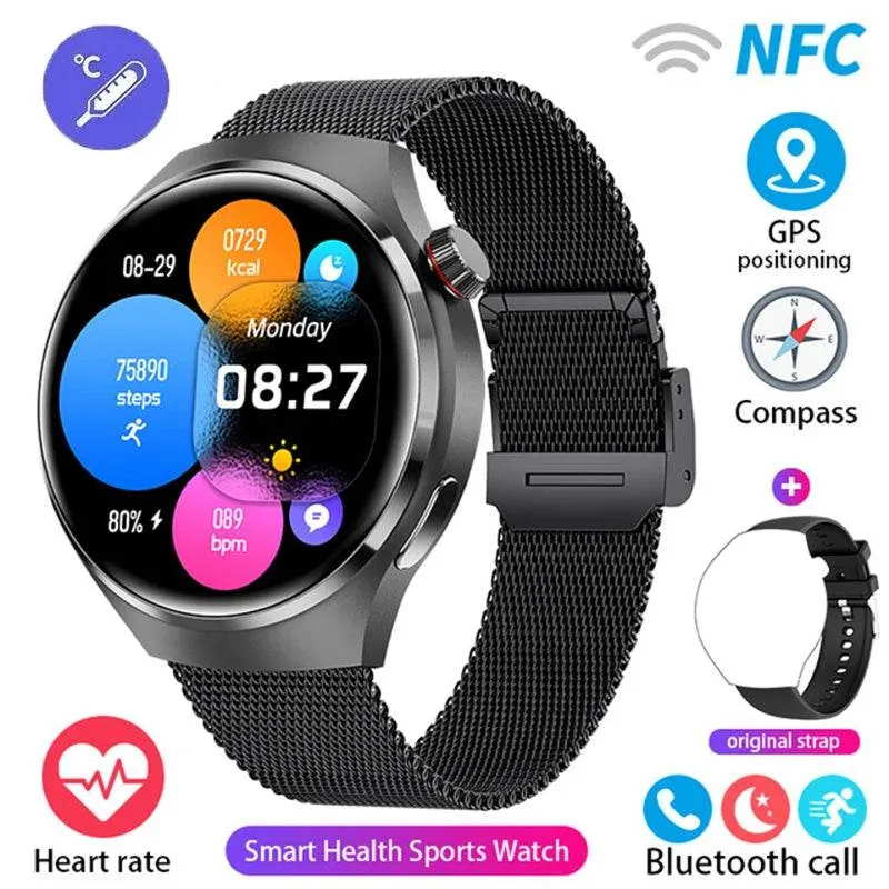 New GPS Sports Track Men's Smart Watch NFC Bluetooth Call Waterproof Smartwatch 360 * 360 HD Touch Screen Smart Men Watches