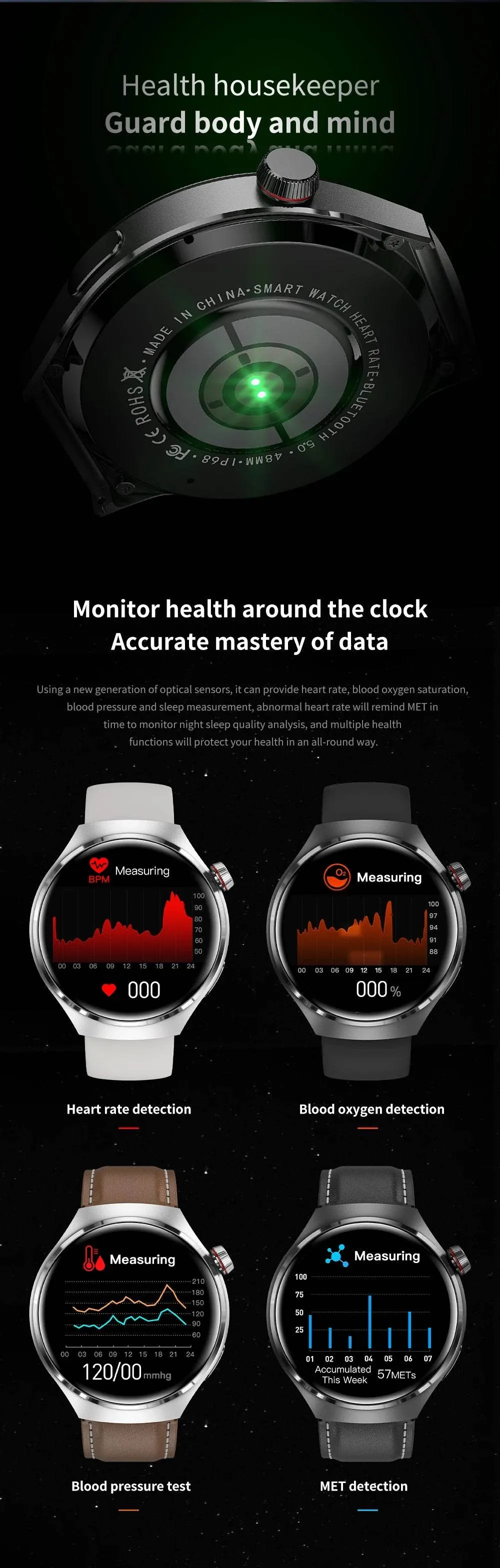 New GPS Sports Track Men's Smart Watch NFC Bluetooth Call Waterproof Smartwatch 360 * 360 HD Touch Screen Smart Men Watches