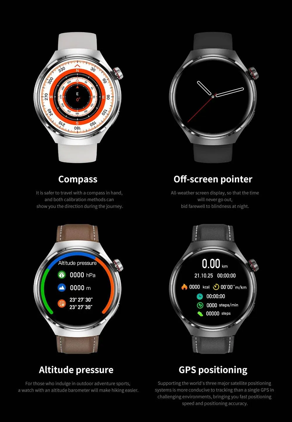 New GPS Sports Track Men's Smart Watch NFC Bluetooth Call Waterproof Smartwatch 360 * 360 HD Touch Screen Smart Men Watches