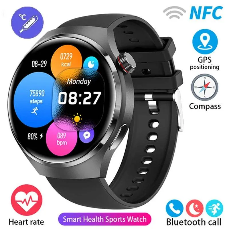 New GPS Sports Track Men's Smart Watch NFC Bluetooth Call Waterproof Smartwatch 360 * 360 HD Touch Screen Smart Men Watches