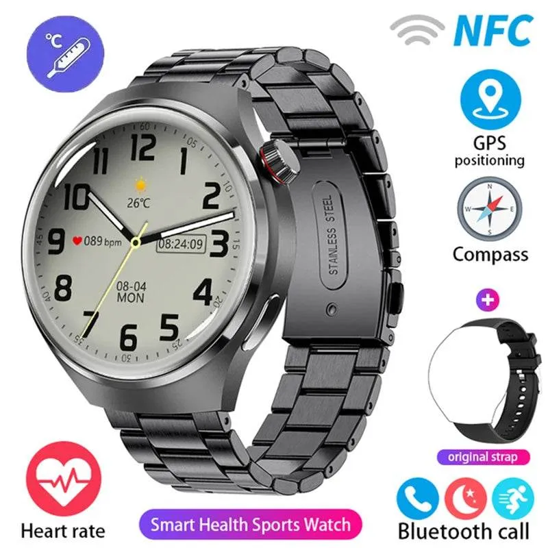 New GPS Sports Track Men's Smart Watch NFC Bluetooth Call Waterproof Smartwatch 360 * 360 HD Touch Screen Smart Men Watches