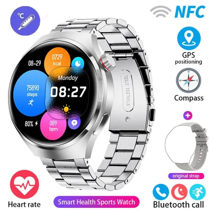 New GPS Sports Track Men's Smart Watch NFC Bluetooth Call Waterproof Smartwatch 360 * 360 HD Touch Screen Smart Men Watches
