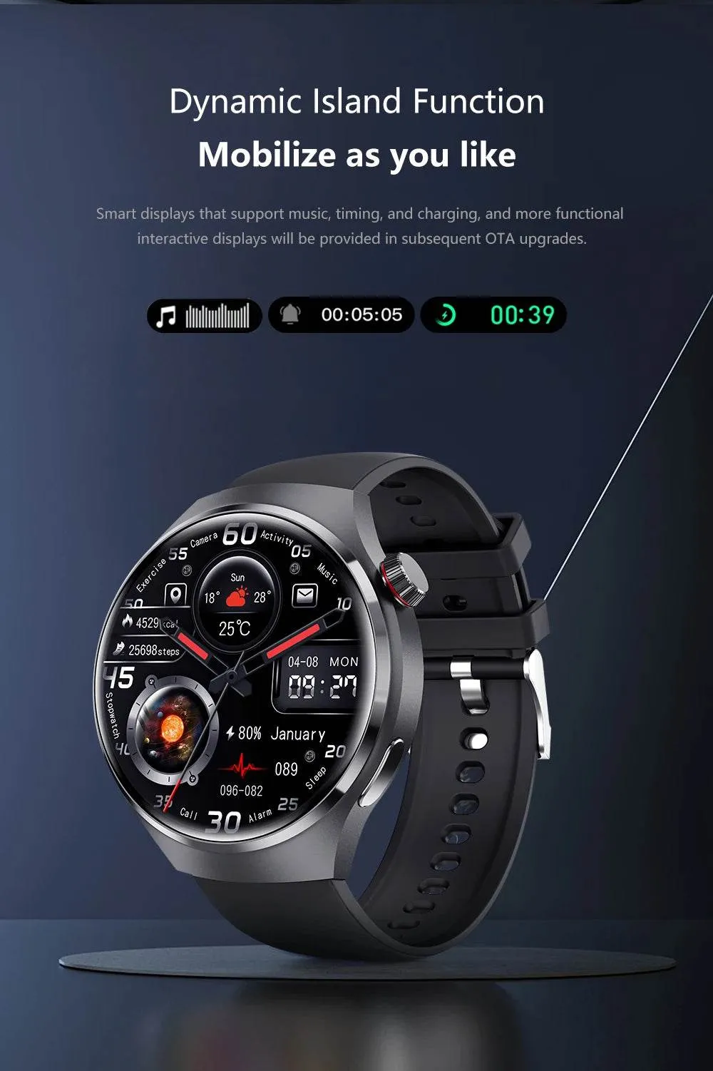 New GPS Sports Track Men's Smart Watch NFC Bluetooth Call Waterproof Smartwatch 360 * 360 HD Touch Screen Smart Men Watches