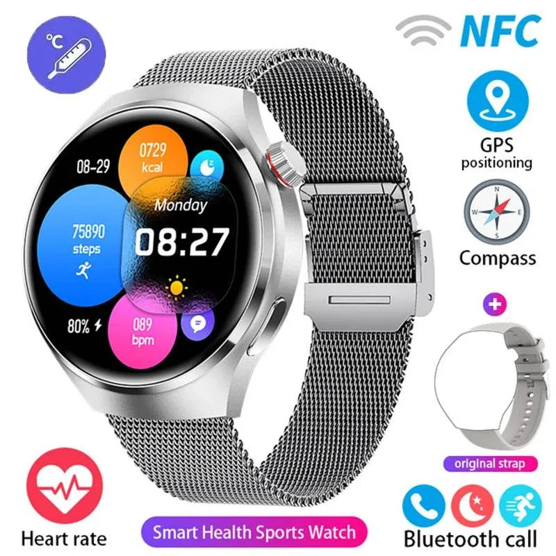 New GPS Sports Track Men's Smart Watch NFC Bluetooth Call Waterproof Smartwatch 360 * 360 HD Touch Screen Smart Men Watches