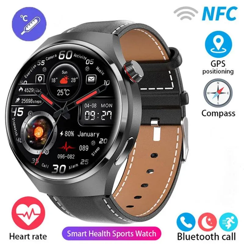 New GPS Sports Track Men's Smart Watch NFC Bluetooth Call Waterproof Smartwatch 360 * 360 HD Touch Screen Smart Men Watches