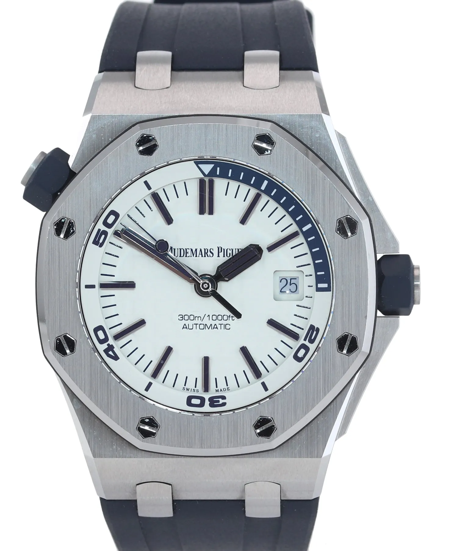 NEW PAPERS Audemars Piguet Royal Oak Offshore Diver WHITE BLUE 15710ST Watch Box
