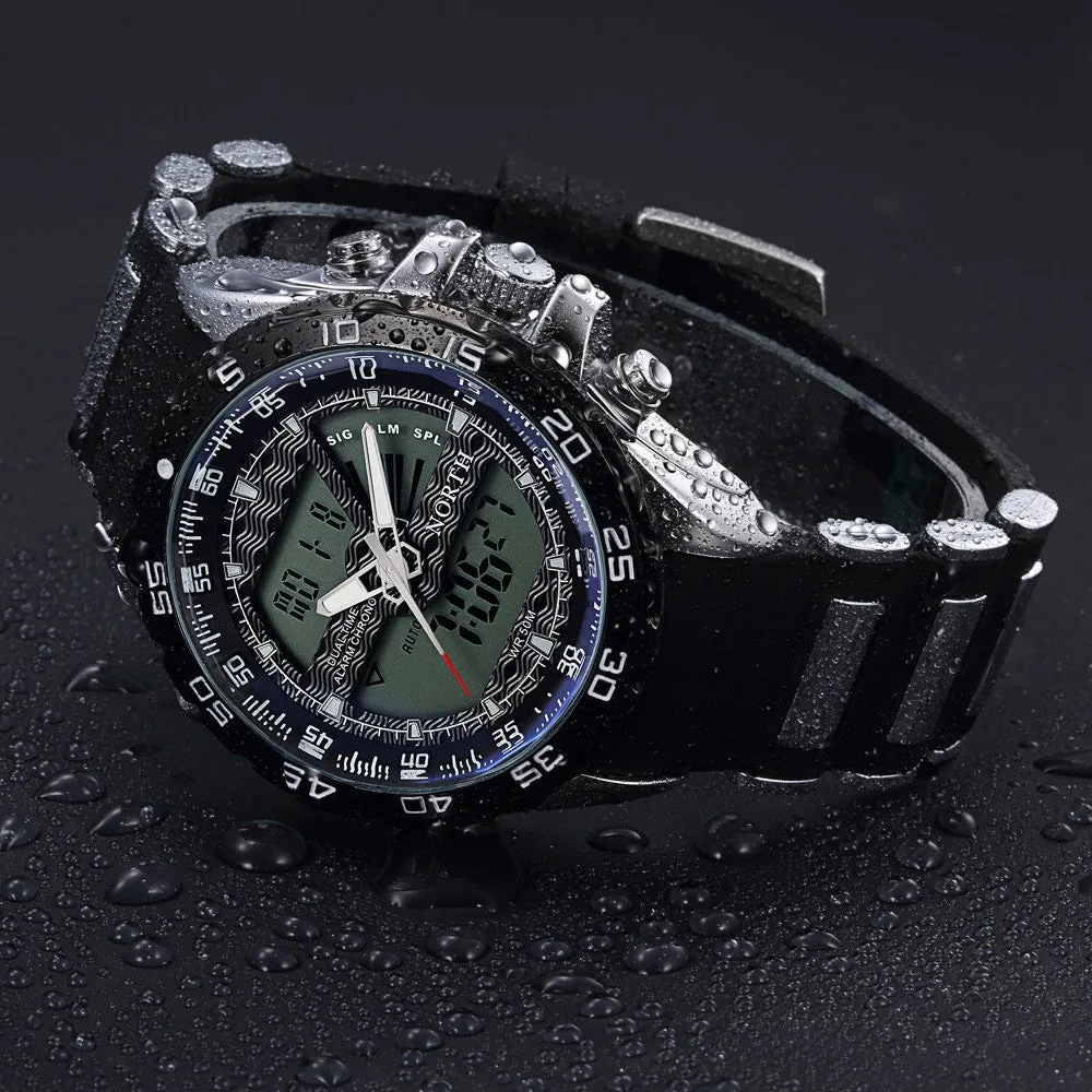 NORTH Mens Military Watch with Silicone Band