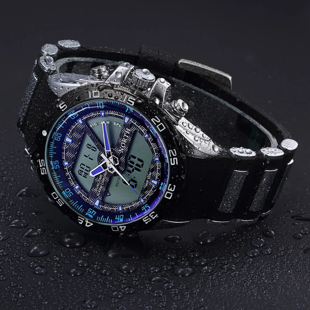 NORTH Mens Military Watch with Silicone Band