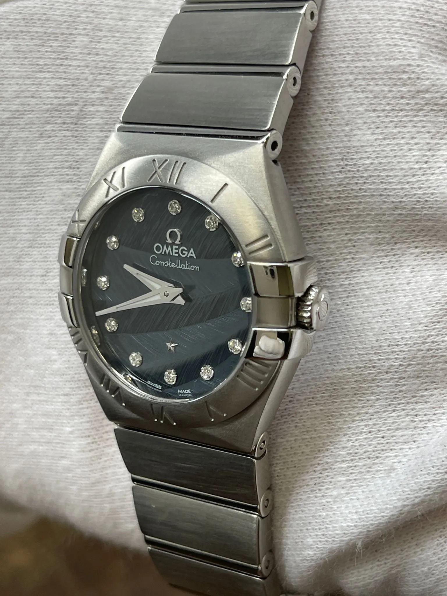 Omega Constellation 123.10.27.60.53.001 Blue Diamond Dial Quartz Women's Watch