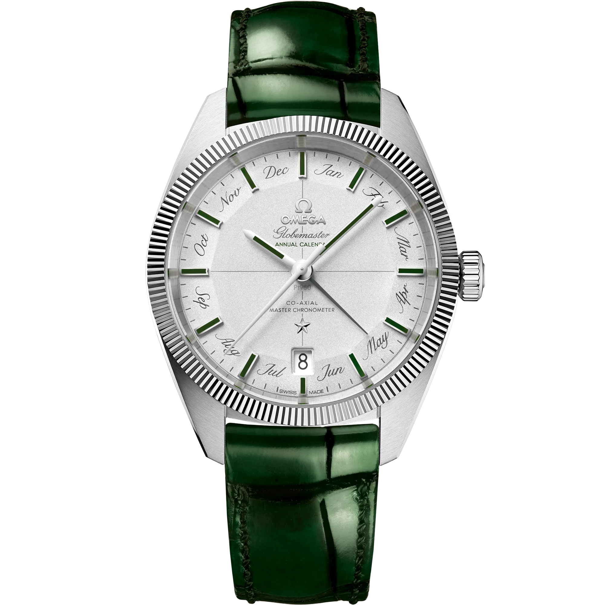 Omega Constellation Globemaster 41 mm, platinum on leather strap