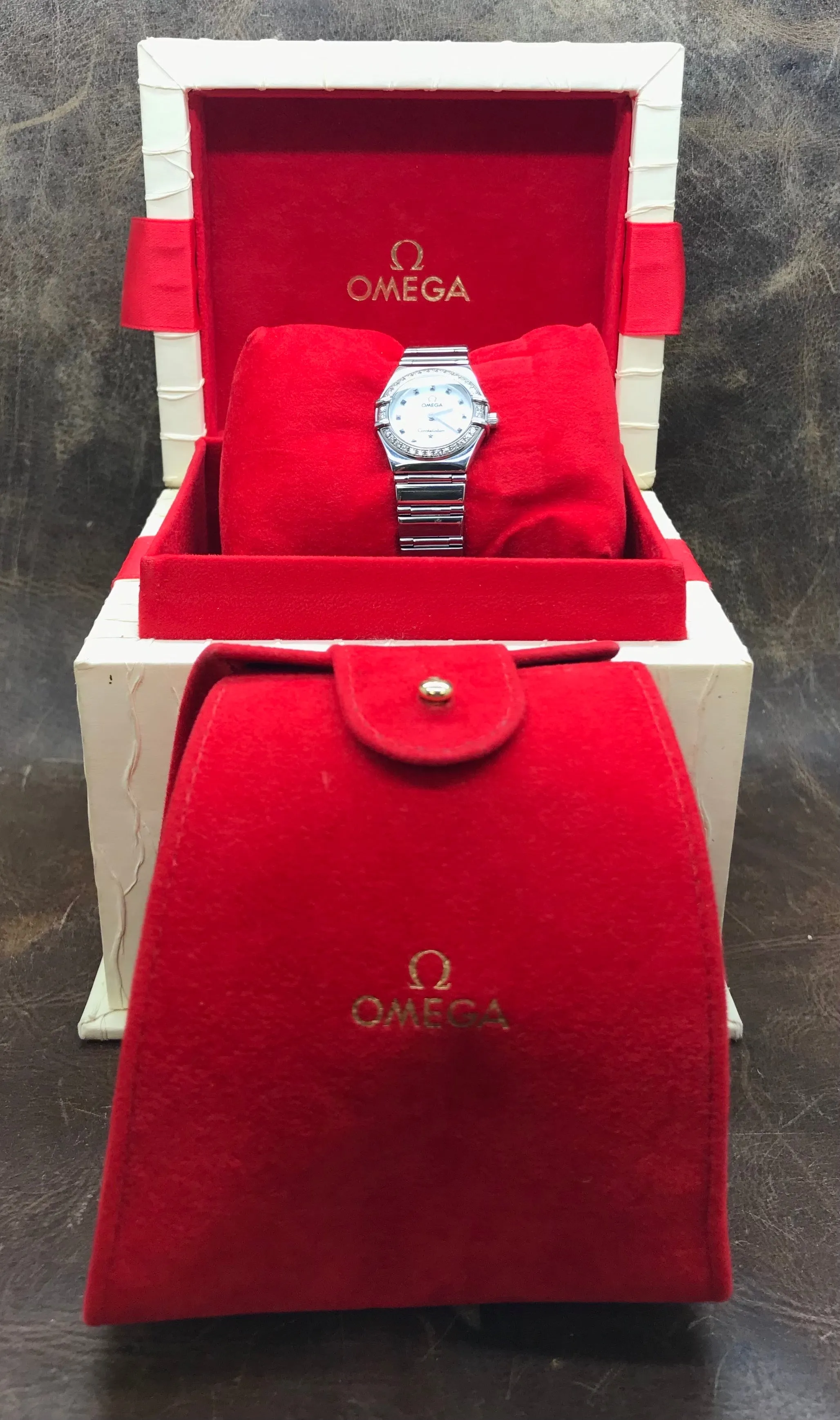 Omega Constellation My Choice Diamond Bezel 1465.71.00 White MOP Dial Quartz Women's Watch