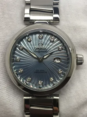 Omega De Ville Ladymatic 425.30.34.20.57.002 Blue Wave Diamond Dial Automatic Women's Watch