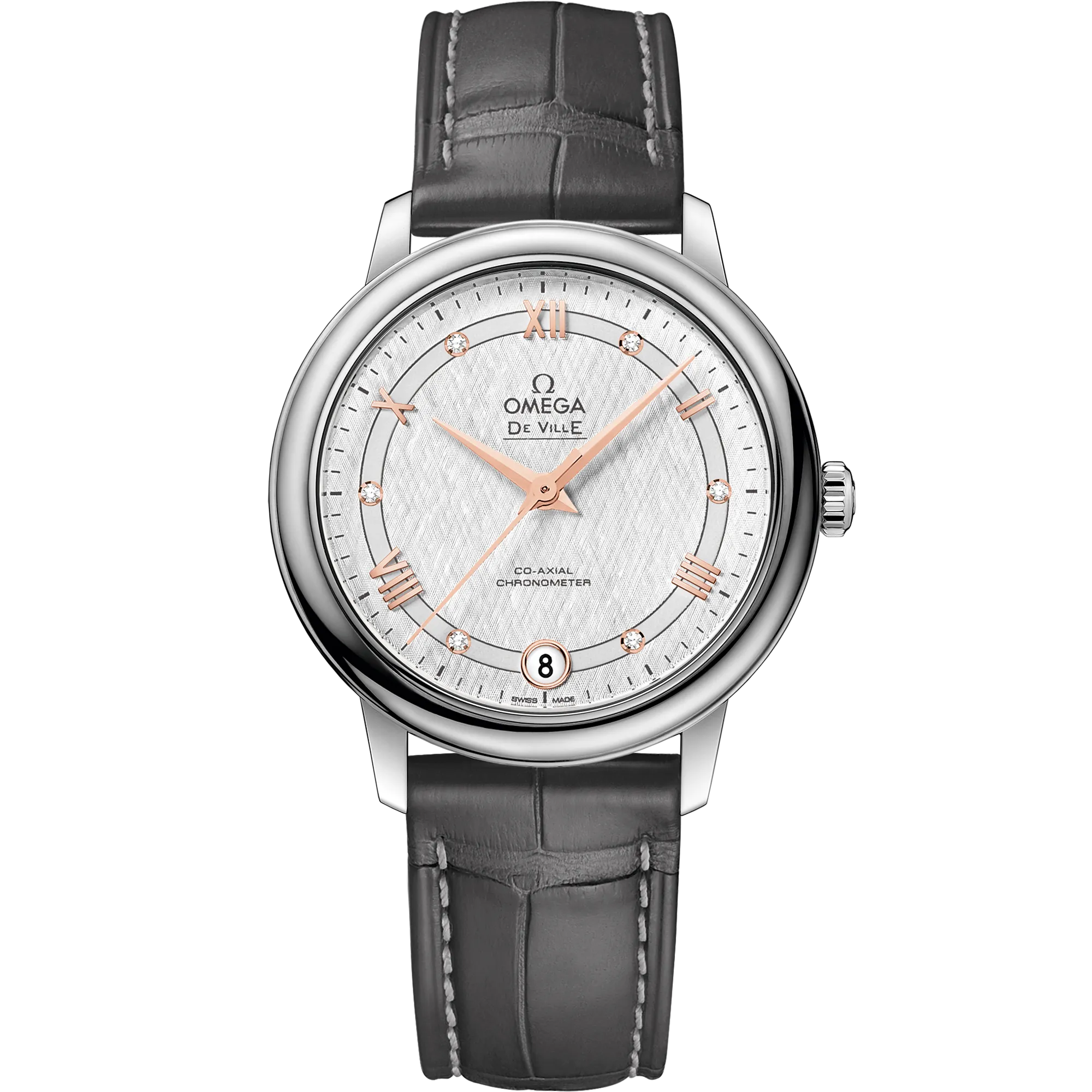 Omega De Ville Prestige 32.7 mm, steel on leather strap