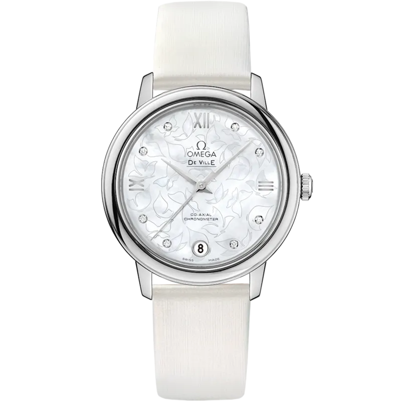 Omega De Ville Prestige 32.7 mm, steel on leather strap
