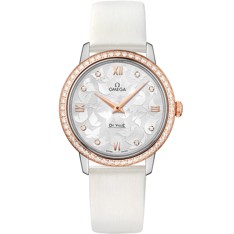 Omega De Ville Prestige 32.7 mm, steel - red gold on leather strap